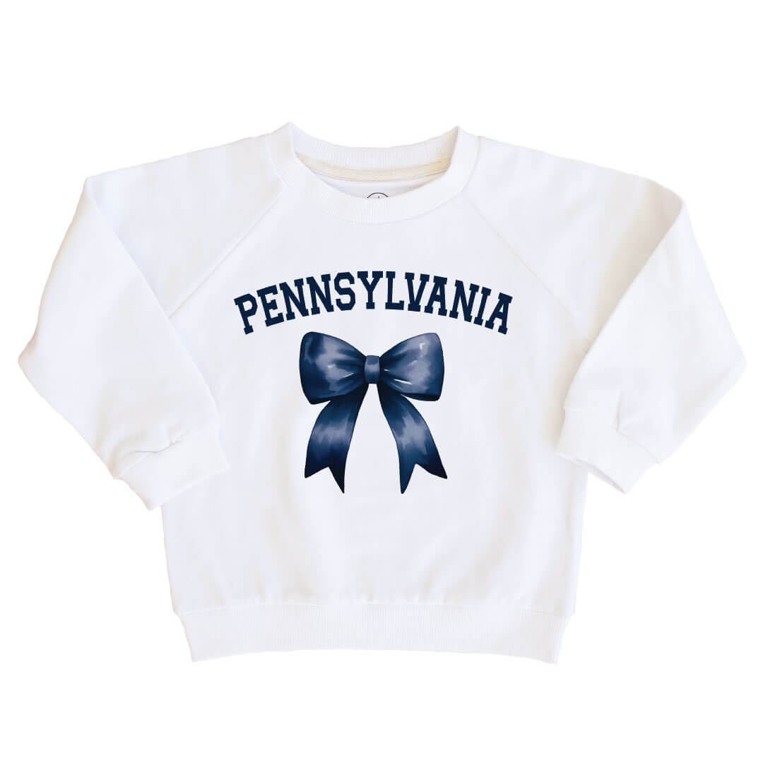  The Pennsylvania State University | Footballs & Bows Kids Graphic Sweatshirts、mySite、layawaytickets