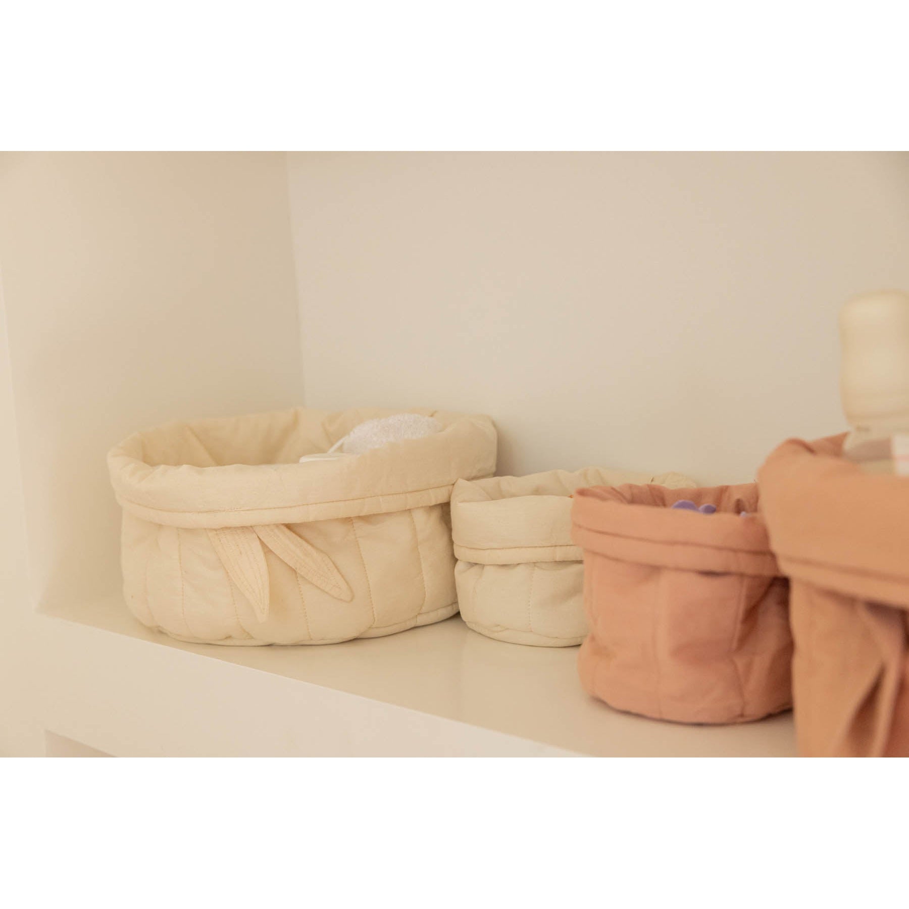 Bambie Natural Set of Two Quilted Baskets、mySite、gigharbornorthrealestate