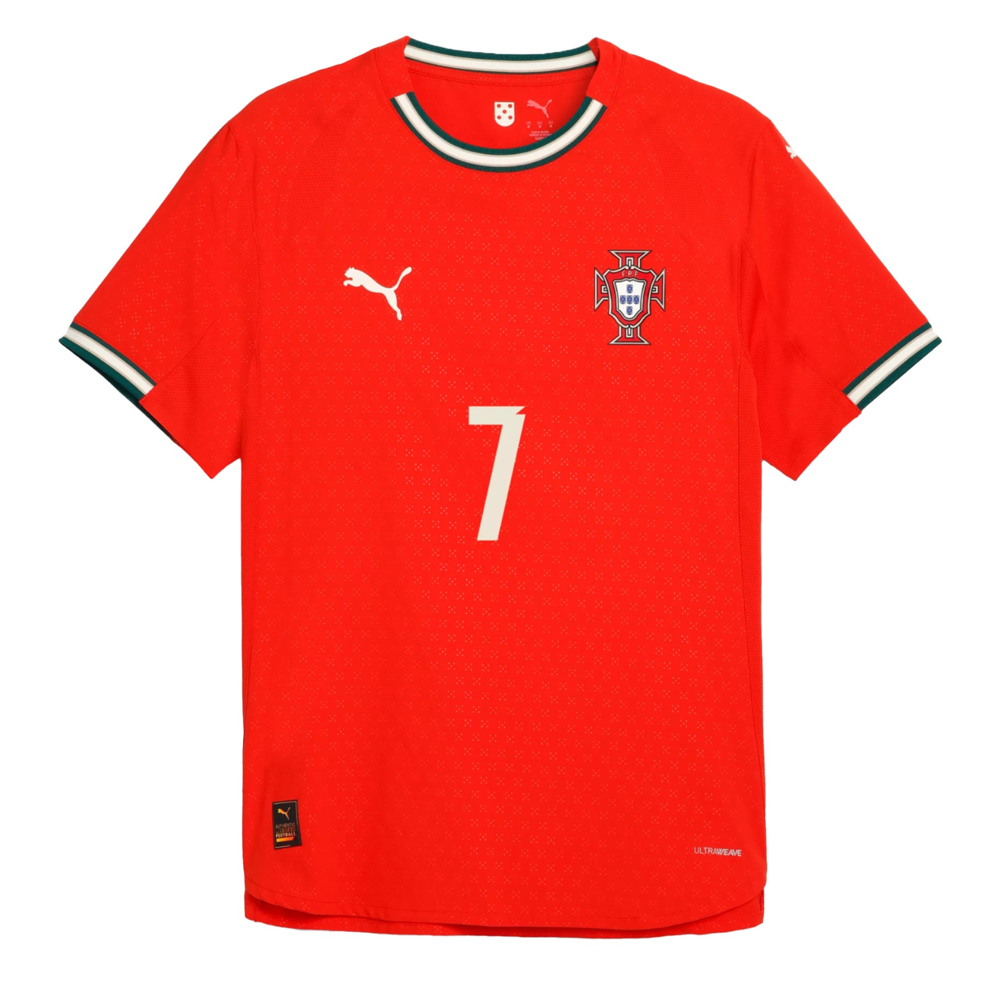 PUMA Men's Portugal 2025/26 Authentic Home Jersey w/ Ronaldo #7 Printing、mySite、bottomscart