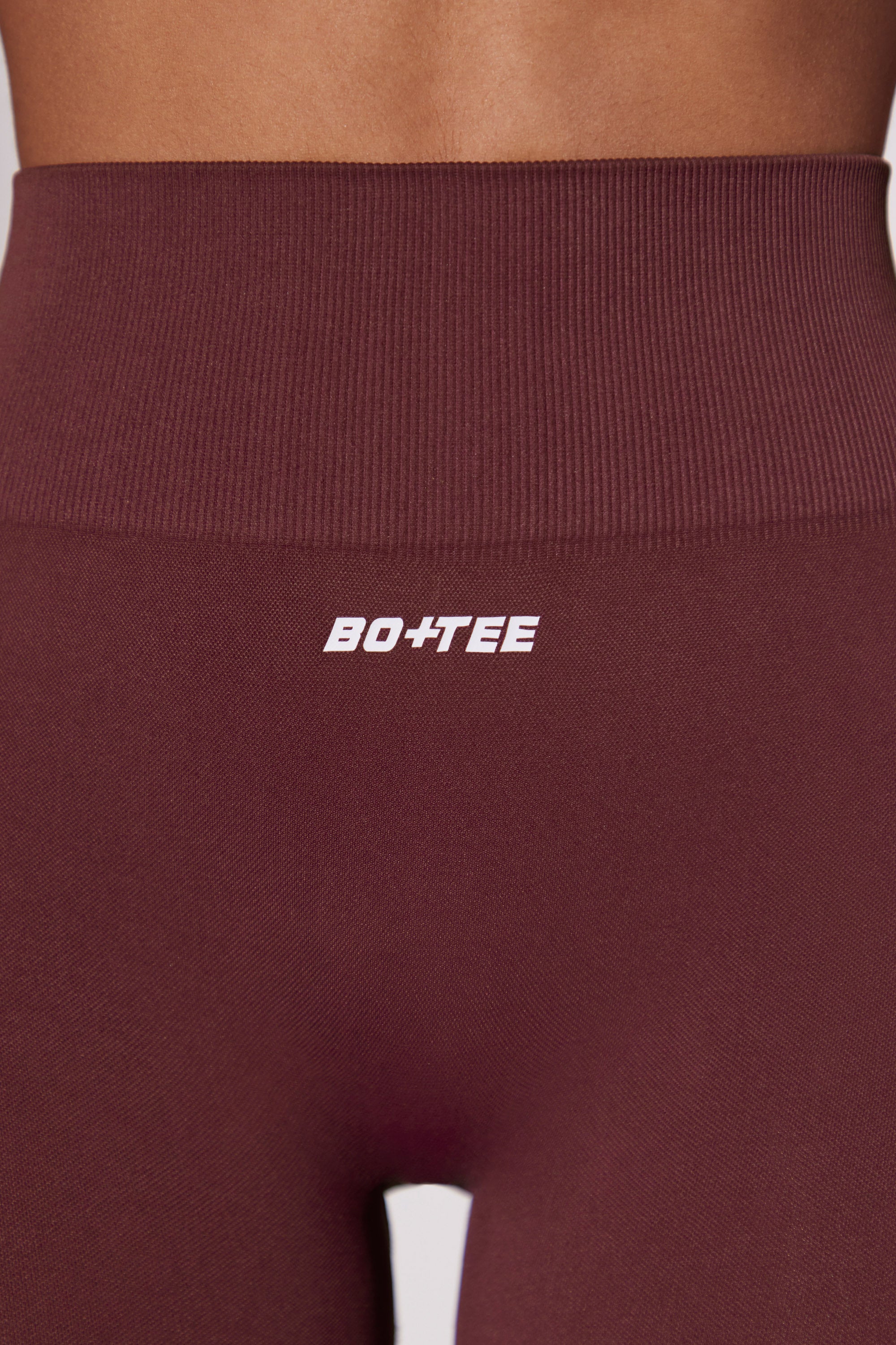 High Waist Super Sculpt Biker Shorts in Burgundy、mySite、solidvoid