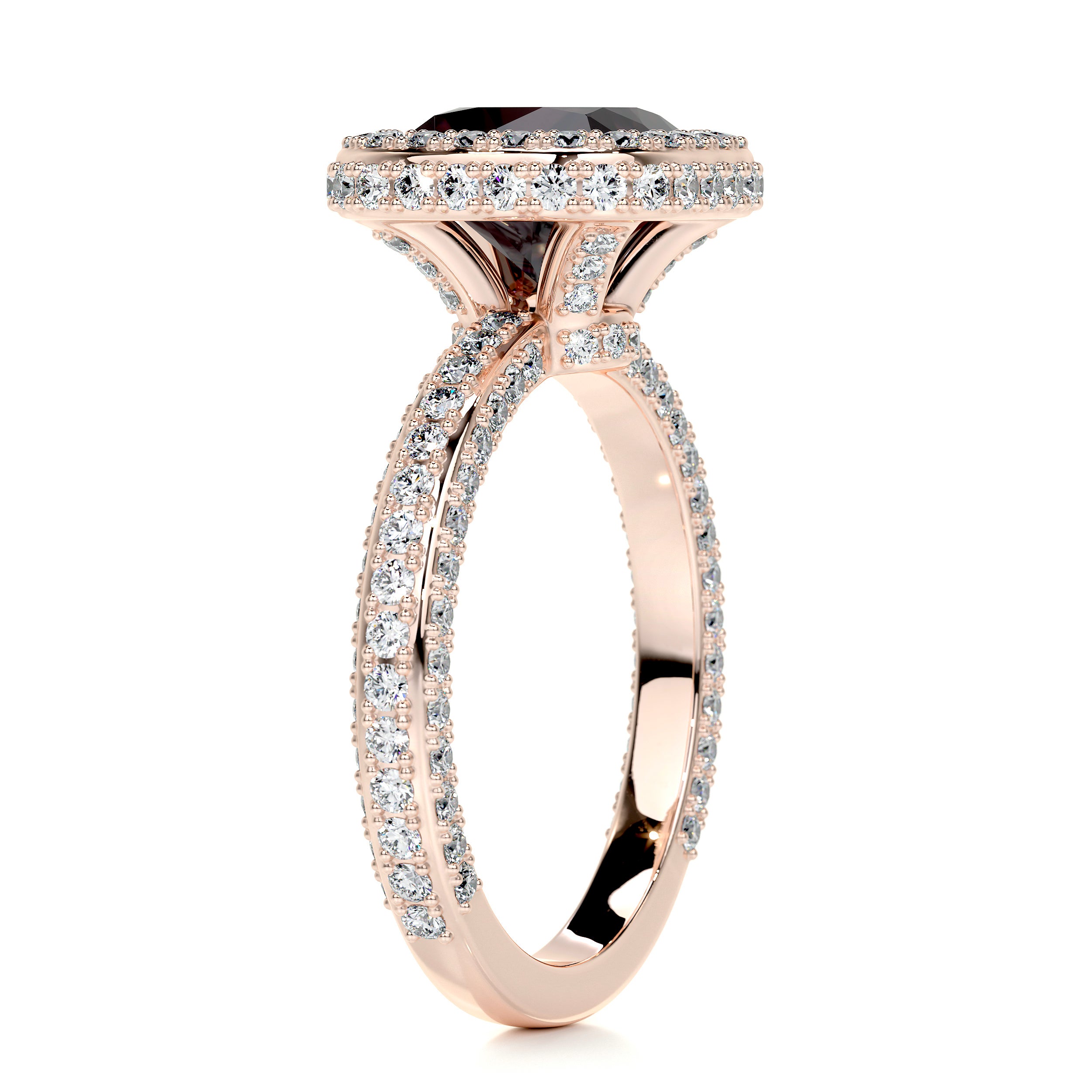 Kim Gemstone & Diamonds Ring (4 Carat) -14K Rose Gold、mySite、hinf8tx79
