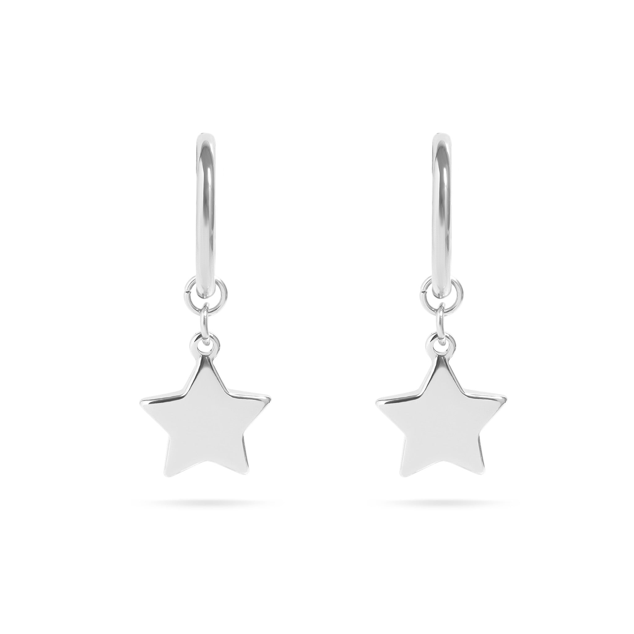 18K Gold PVD Stainless Steel Star Huggie Earrings / ERJ0070、mySite、dreamappss