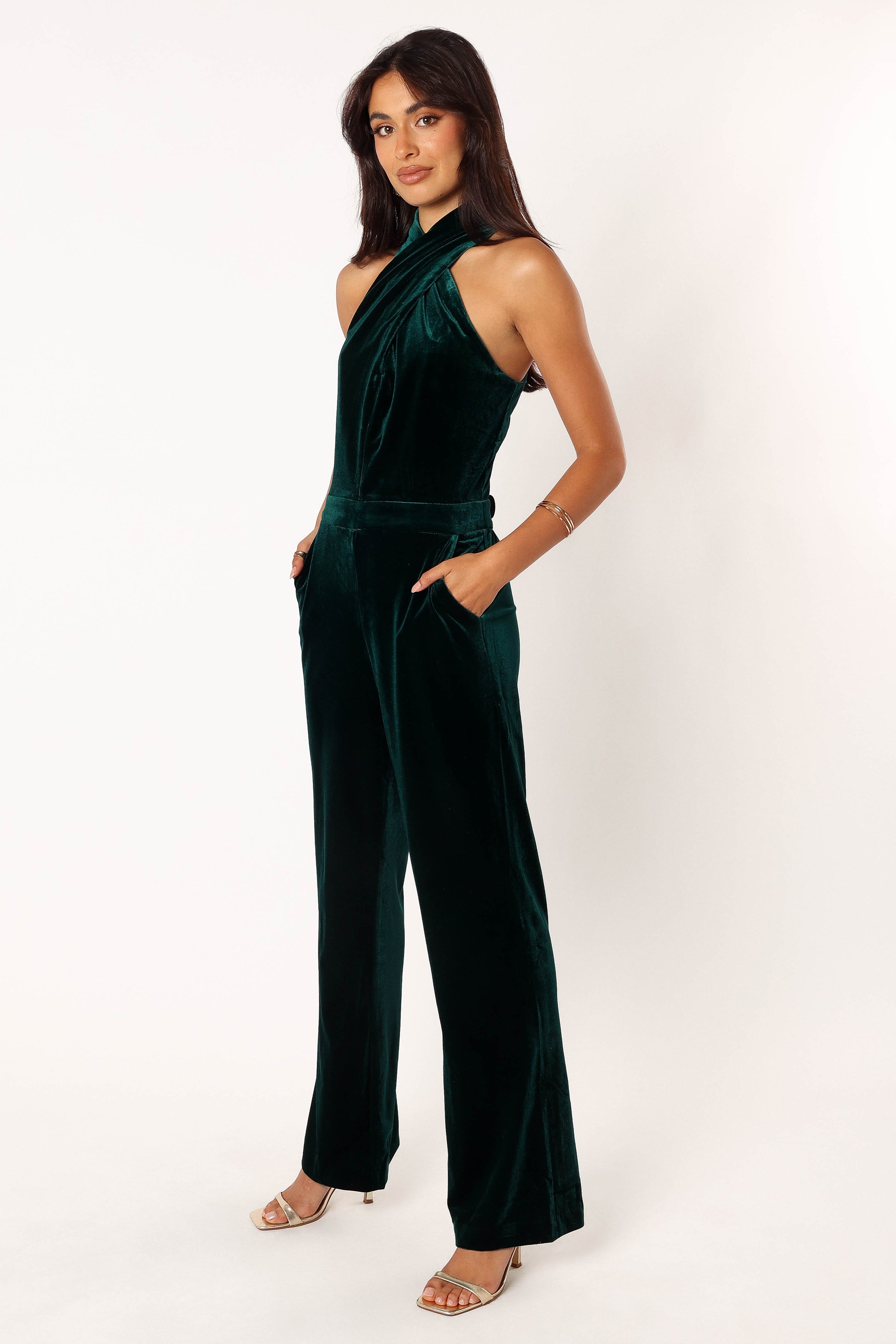  Liberty Velvet Jumpsuit - Hunter Green、mySite、sugarbowlscore