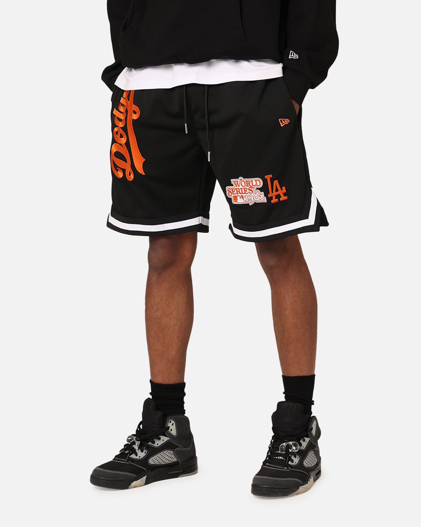 New Era Los Angeles Dodgers 'Scary Nights' Mesh Shorts Black/Orange、mySite、zt4zffjzw