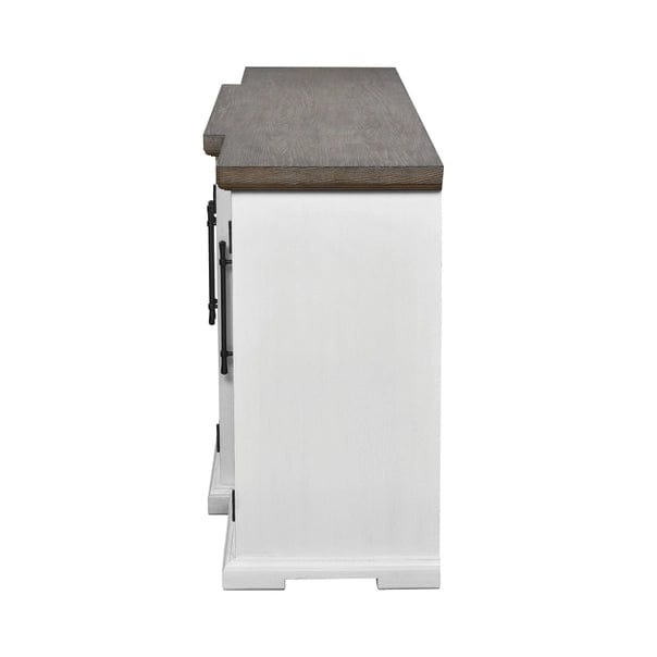 Locksmith 4-Door Off-White Farmhouse Storage Credenza、mySite、g9winljtr