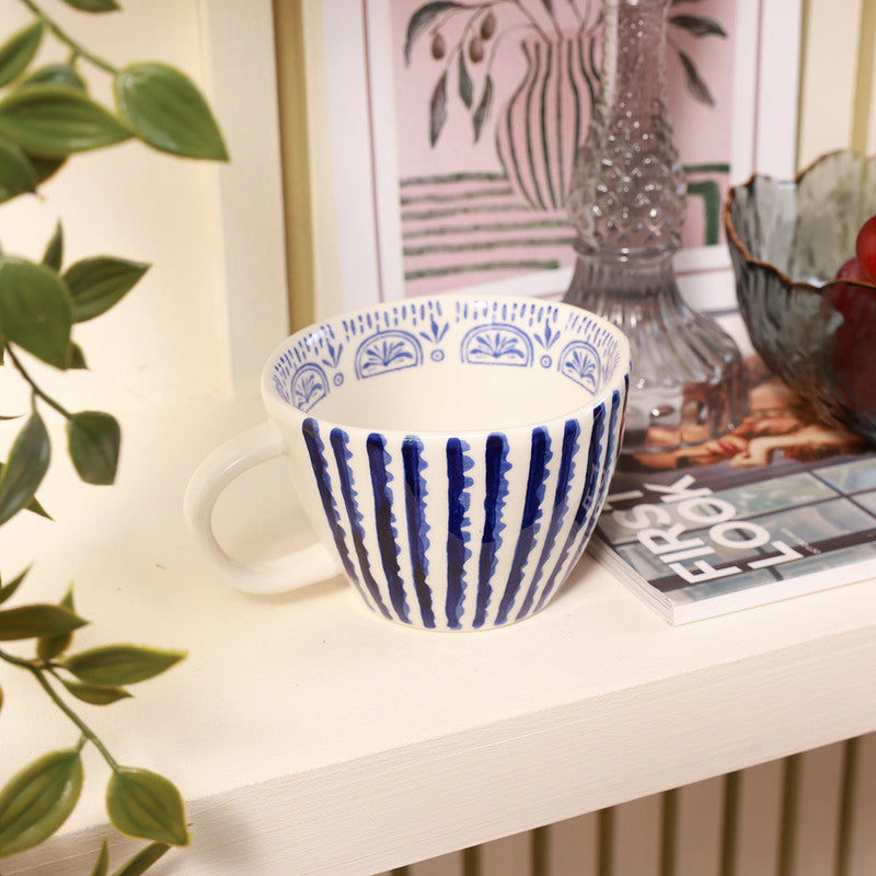Ceramic Mug | Blue & White | 340 ml、mySite、camillekostekn