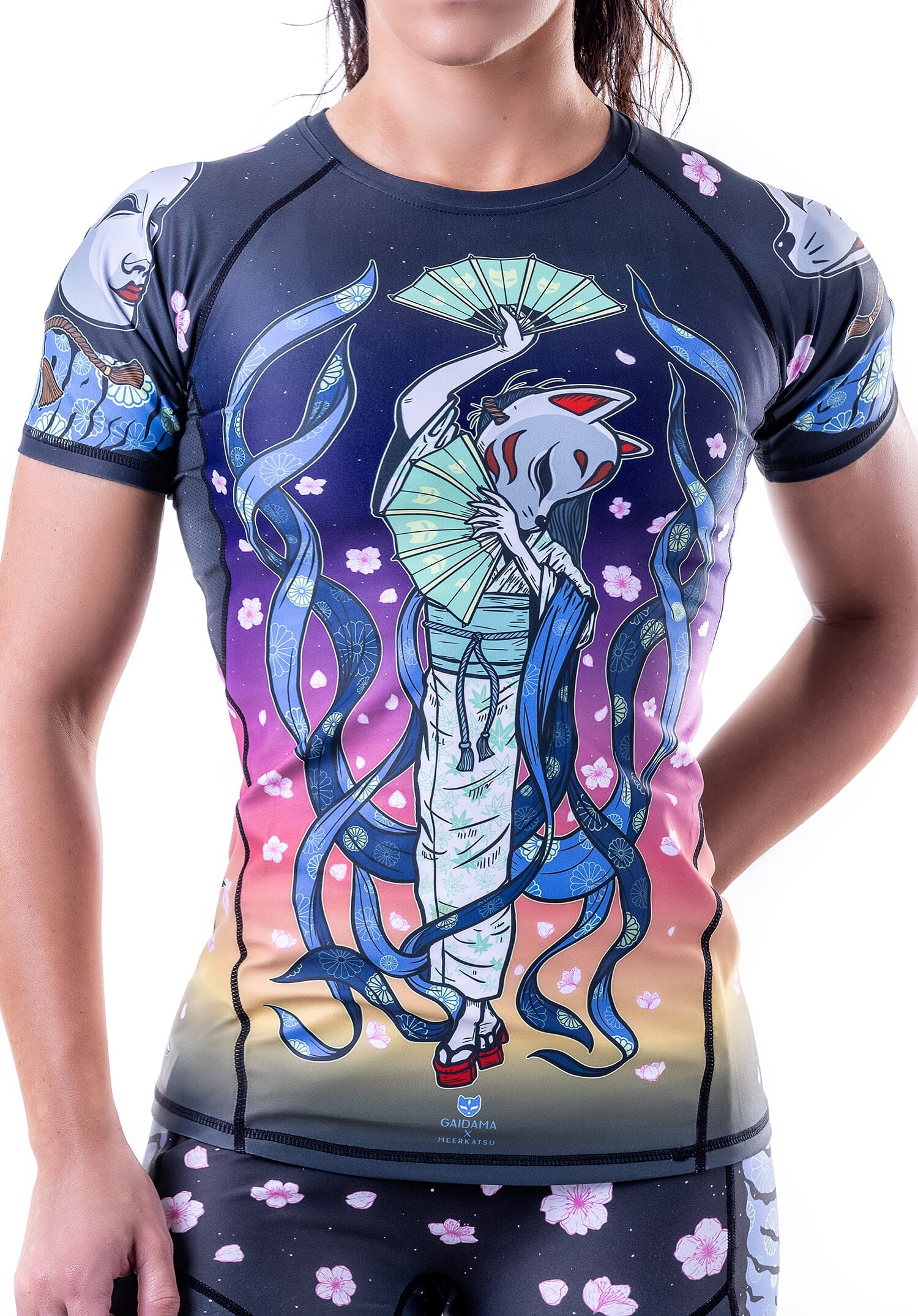 Women's Kitsune Warrior Jiu Jitsu Rashguard - Short Sleeve、mySite、gigharbornorthrealestate