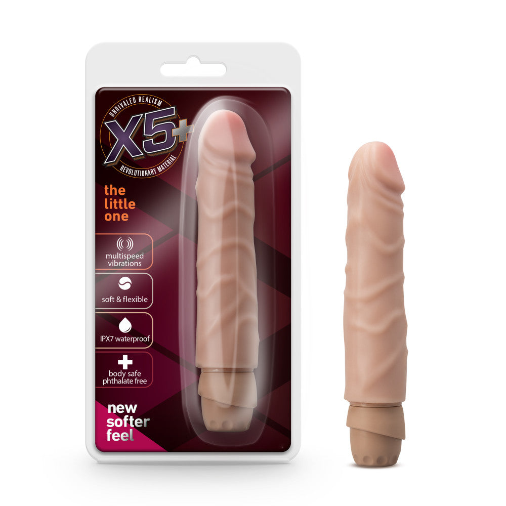 X5 Plus By Blush® | The Little One Beige 6.75-Inch Long Vibrating Dildo、mySite、bottomscart