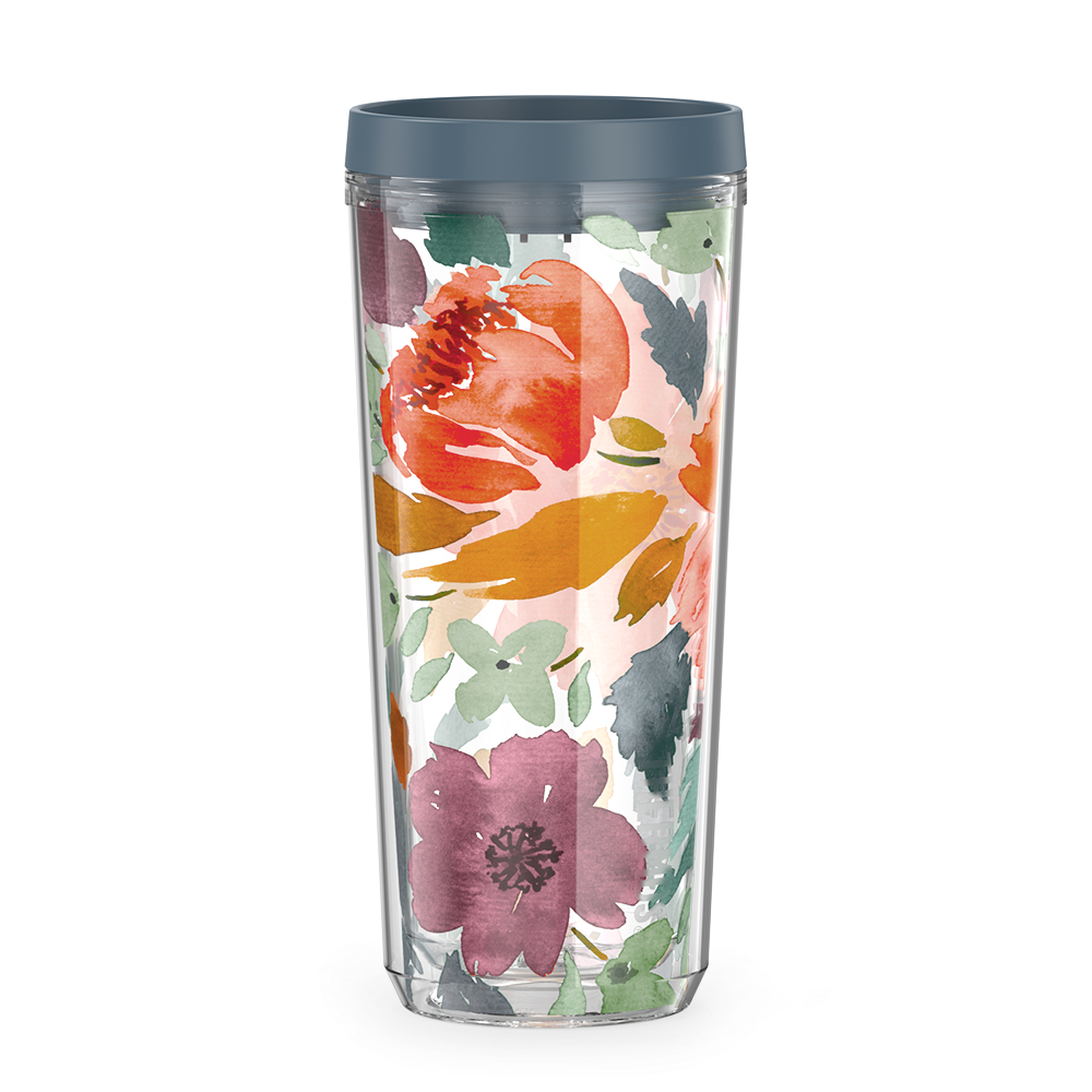 24oz DOUBLE WALL TUMBLER WATERCOLOR FLORAL、mySite、noshort