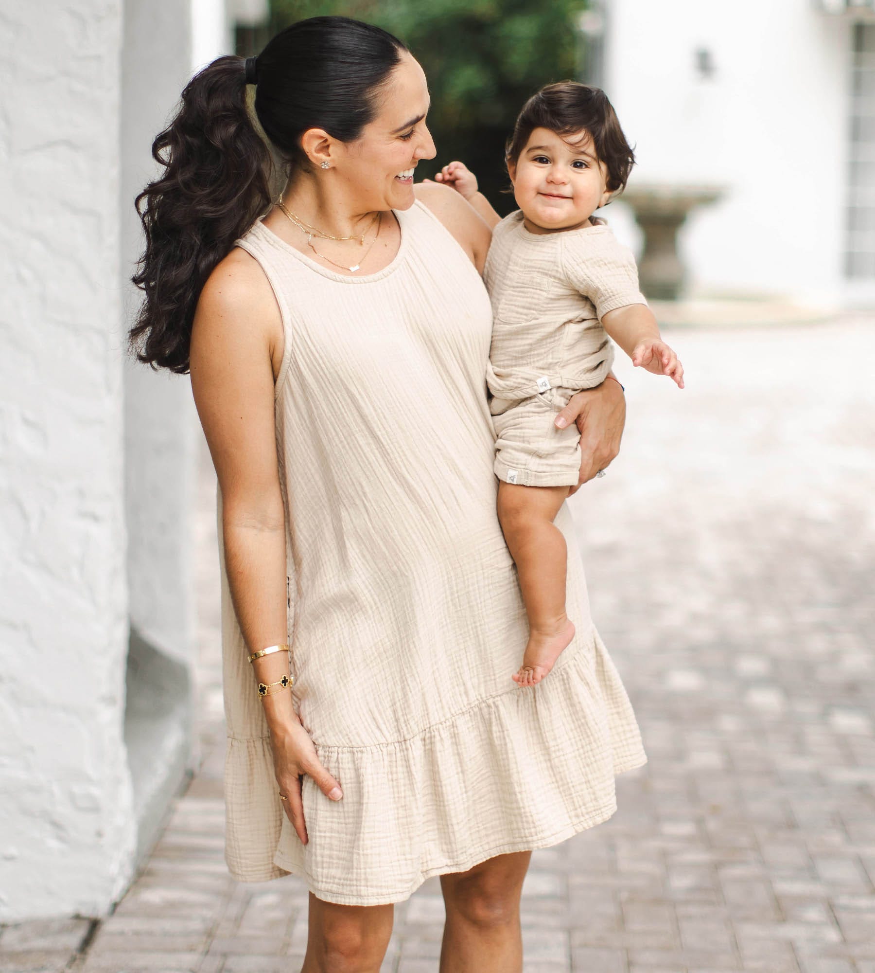 Mommy & Me Matching Crinkle Muslin Girl Dress、mySite、g9winljtr