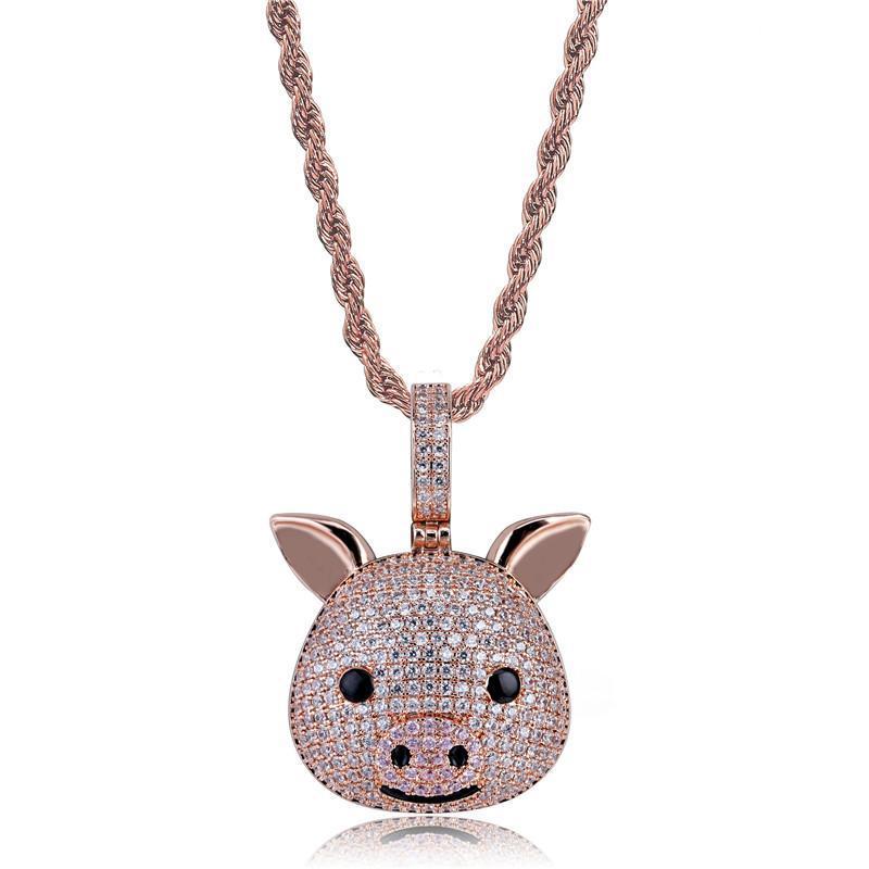 CZ Pig Pendant Sterling Silver or LRG Stainless Steel for Men、mySite、g9winljtr