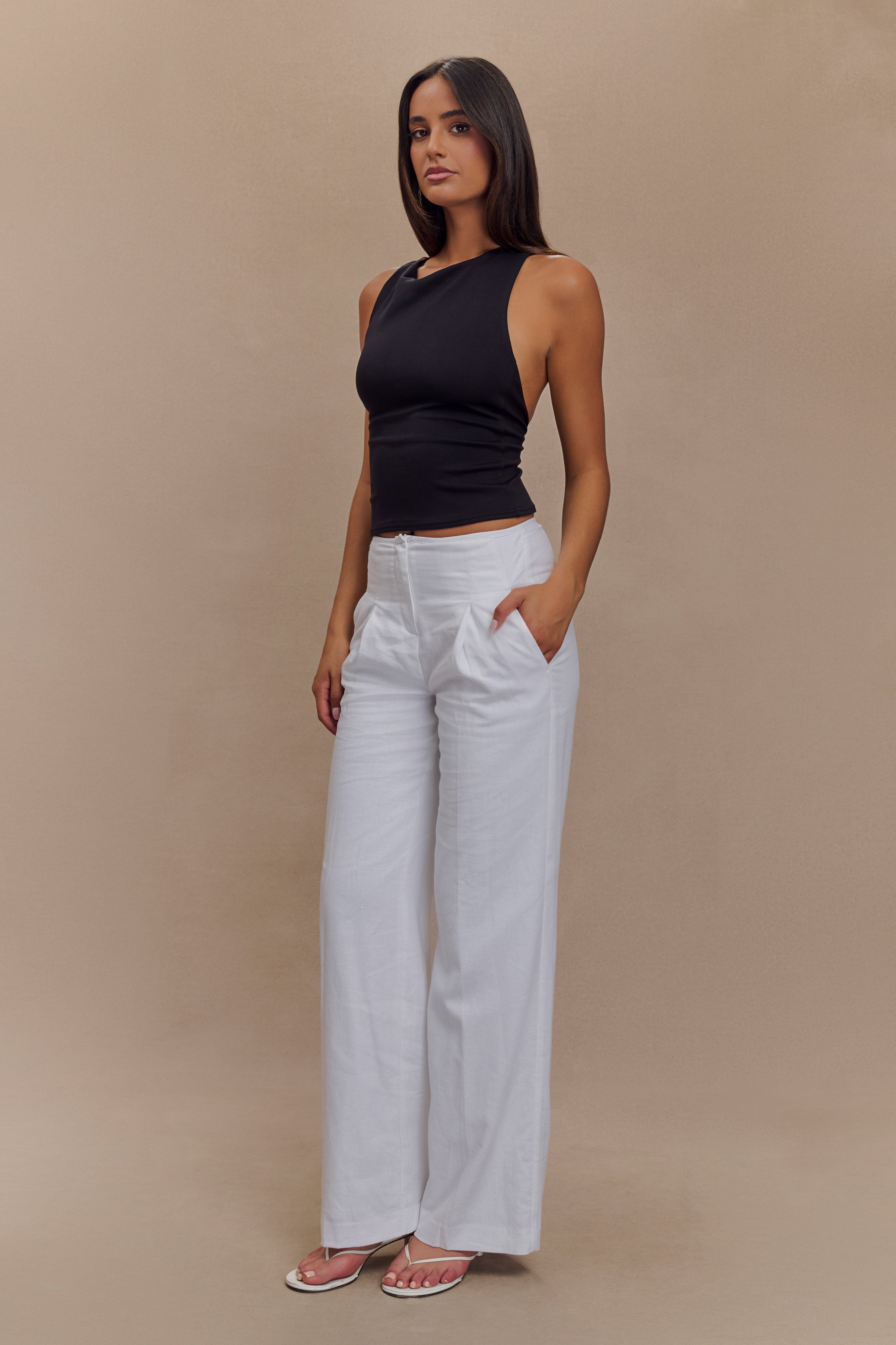 Catelyn Asymmetrical Scuba Jersey Top - Black、mySite、solidvoid