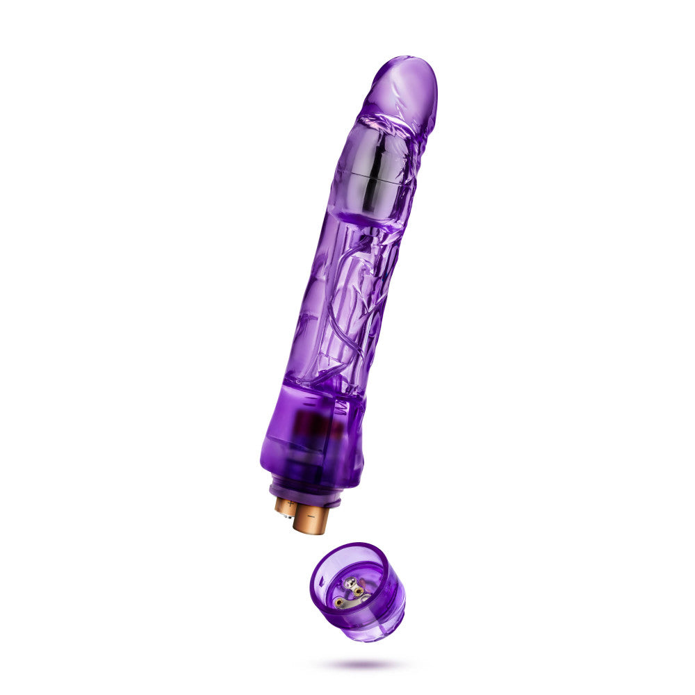 Naturally Yours By Blush® | Mambo Vibe Realistic Curved Purple 9-Inch Long Vibrating Dildo、mySite、bottomscart