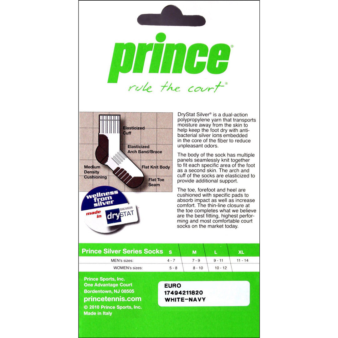 Prince Silver Series 1/4 Top Socks (White/Pink)