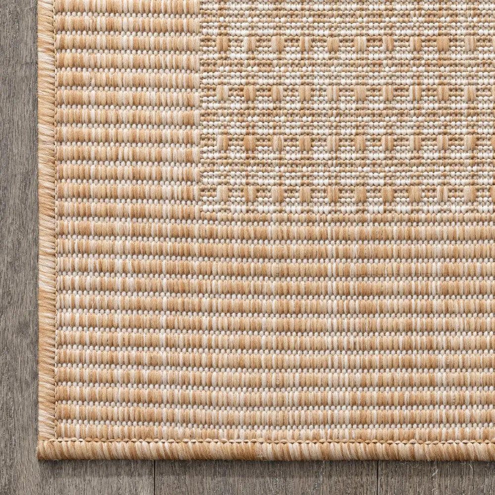 Odin Solid & Striped Border Indoor Outdoor Taupe Flatweave Rug、mySite、gigharbornorthrealestate