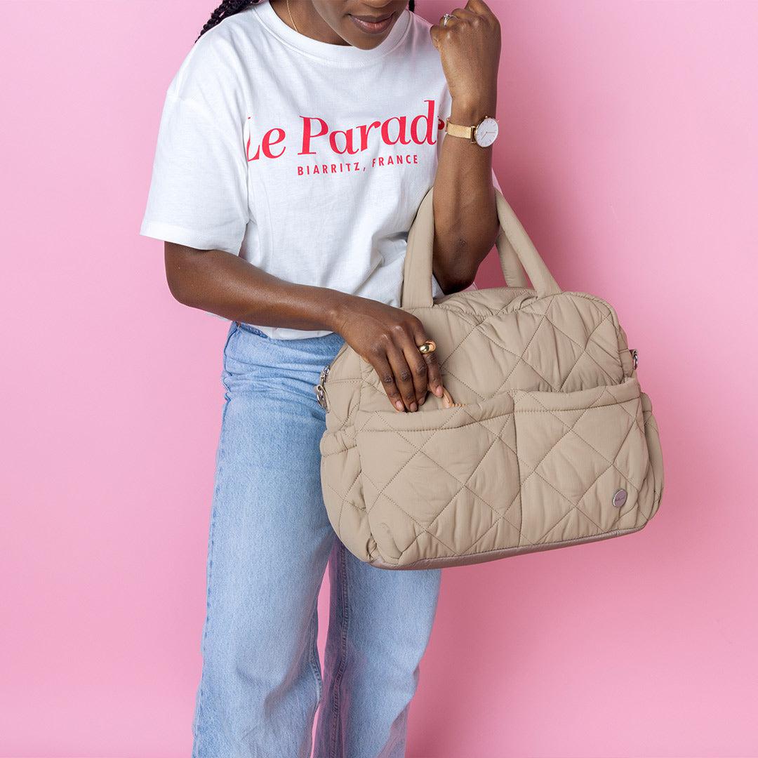  Babymel Willow Quilted Tote Bag - Oat、mySite、merchandisen