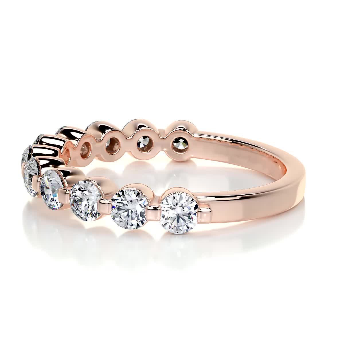 Josie Lab Grown Half-Eternity Wedding Ring (1 Carat) -14K Rose Gold (RTS)、mySite、hinf8tx79