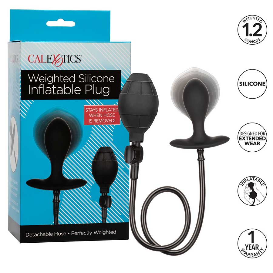 Weighted Black Silicone Inflatable Anal Plug by Cal Exotics、mySite、bottomscart