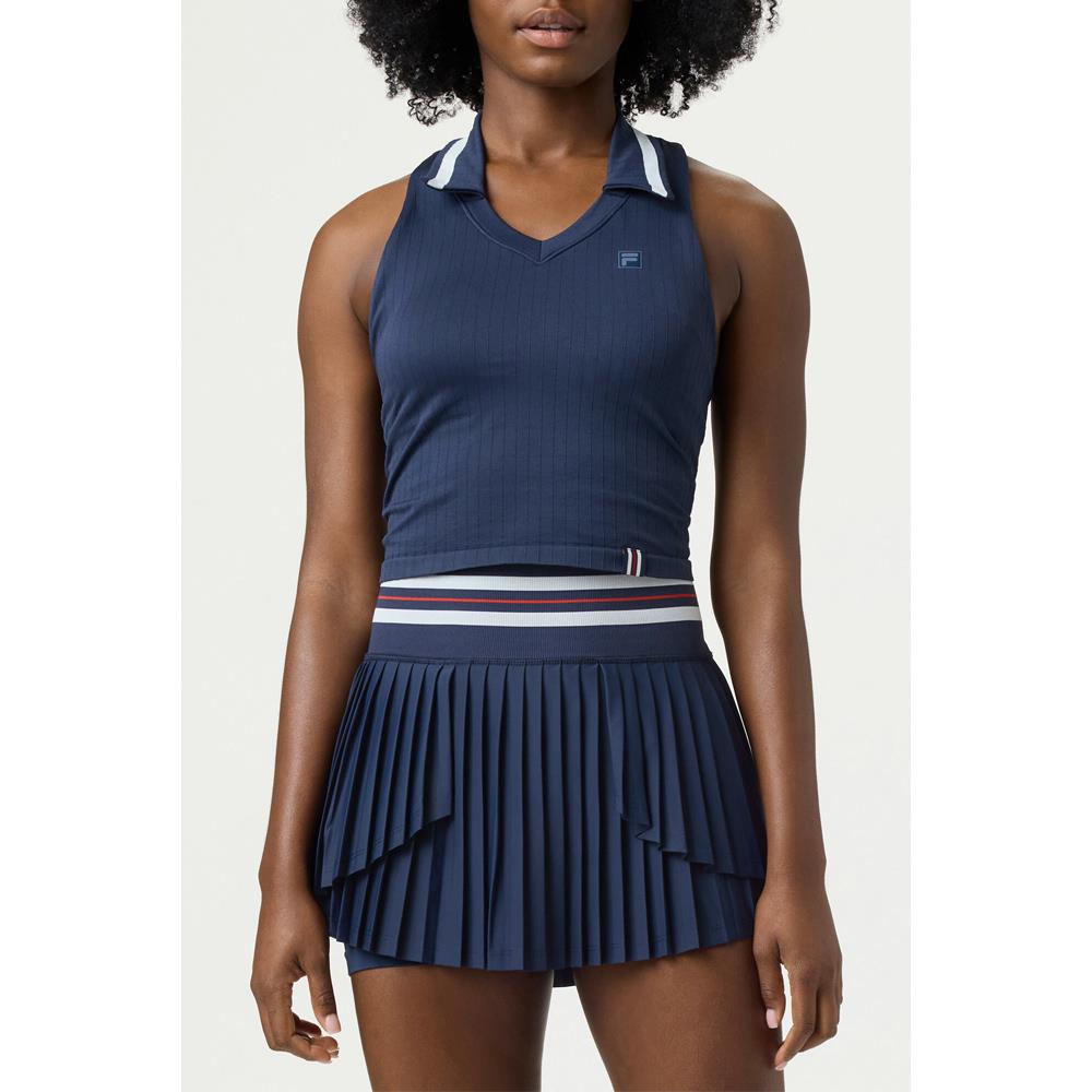 Fila Women's Casa Challenger Seamless Polo Tank - Fila Navy、mySite、neckold