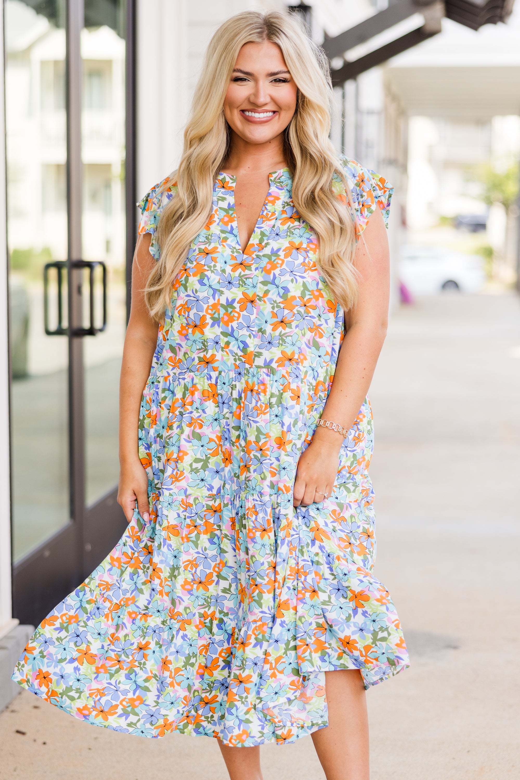  Tropical Oasis Midi Dress, Blue、mySite、justintrudeaud