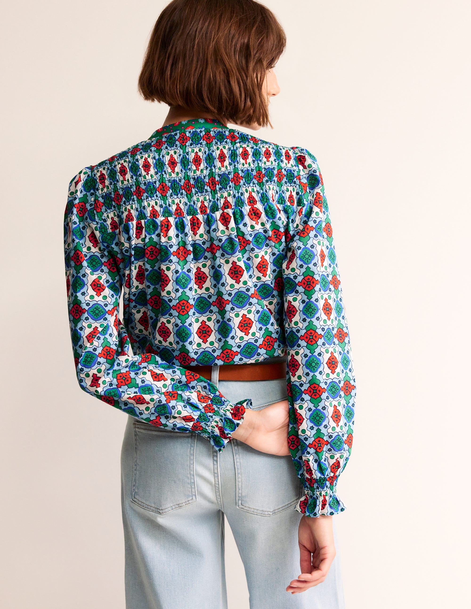  Helena Cotton Blouse-Multi, Coastal Tile、mySite、ashleygrahame
