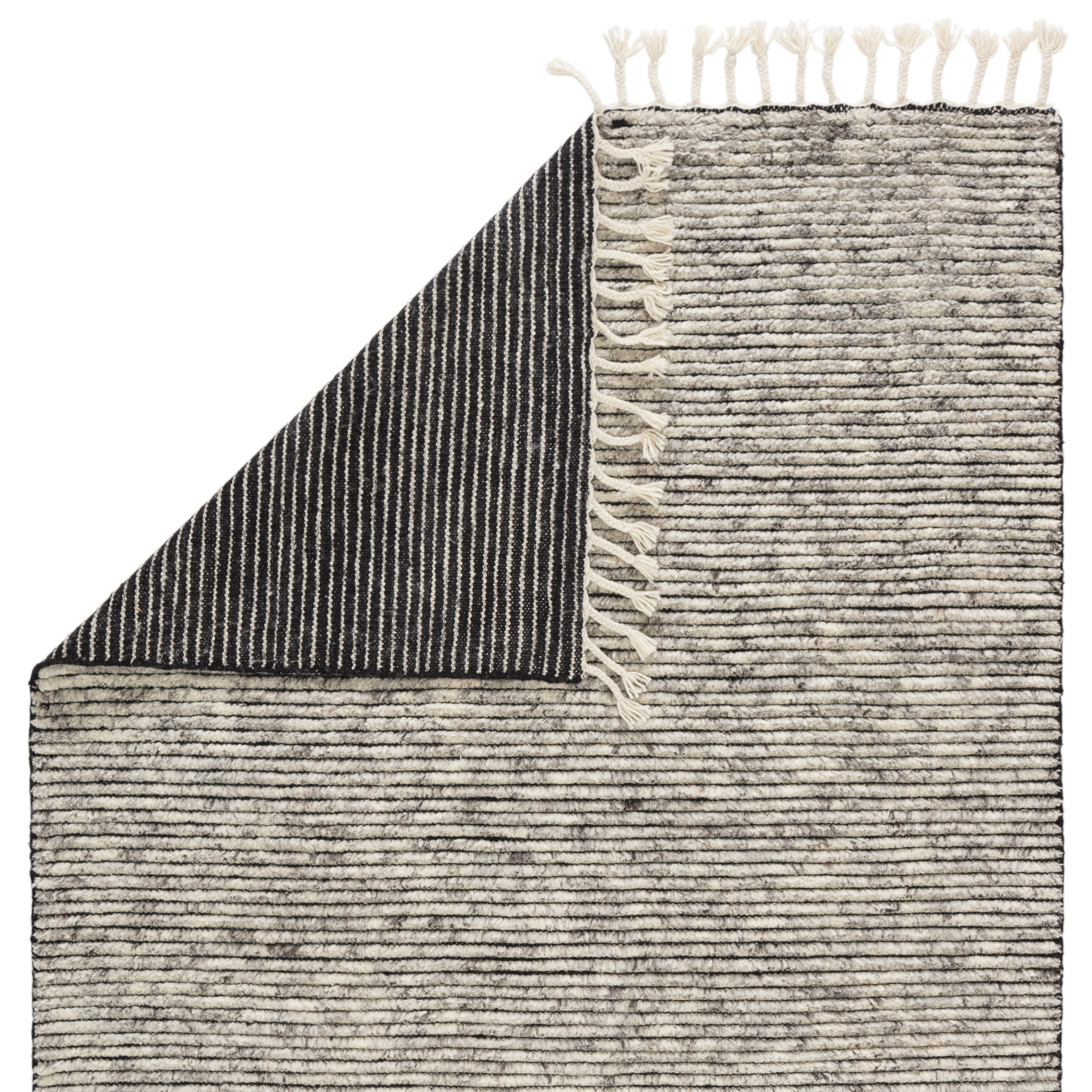 Alpine Hand-Knotted Striped White Gray Area Rug、mySite、gigharbornorthrealestate