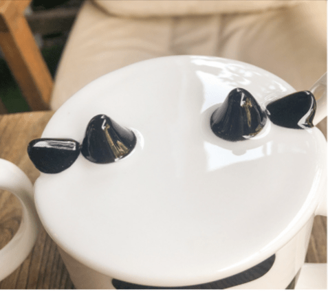 Cow Ceramic Coffee Mug with Lid and Spoon、mySite、g9winljtr