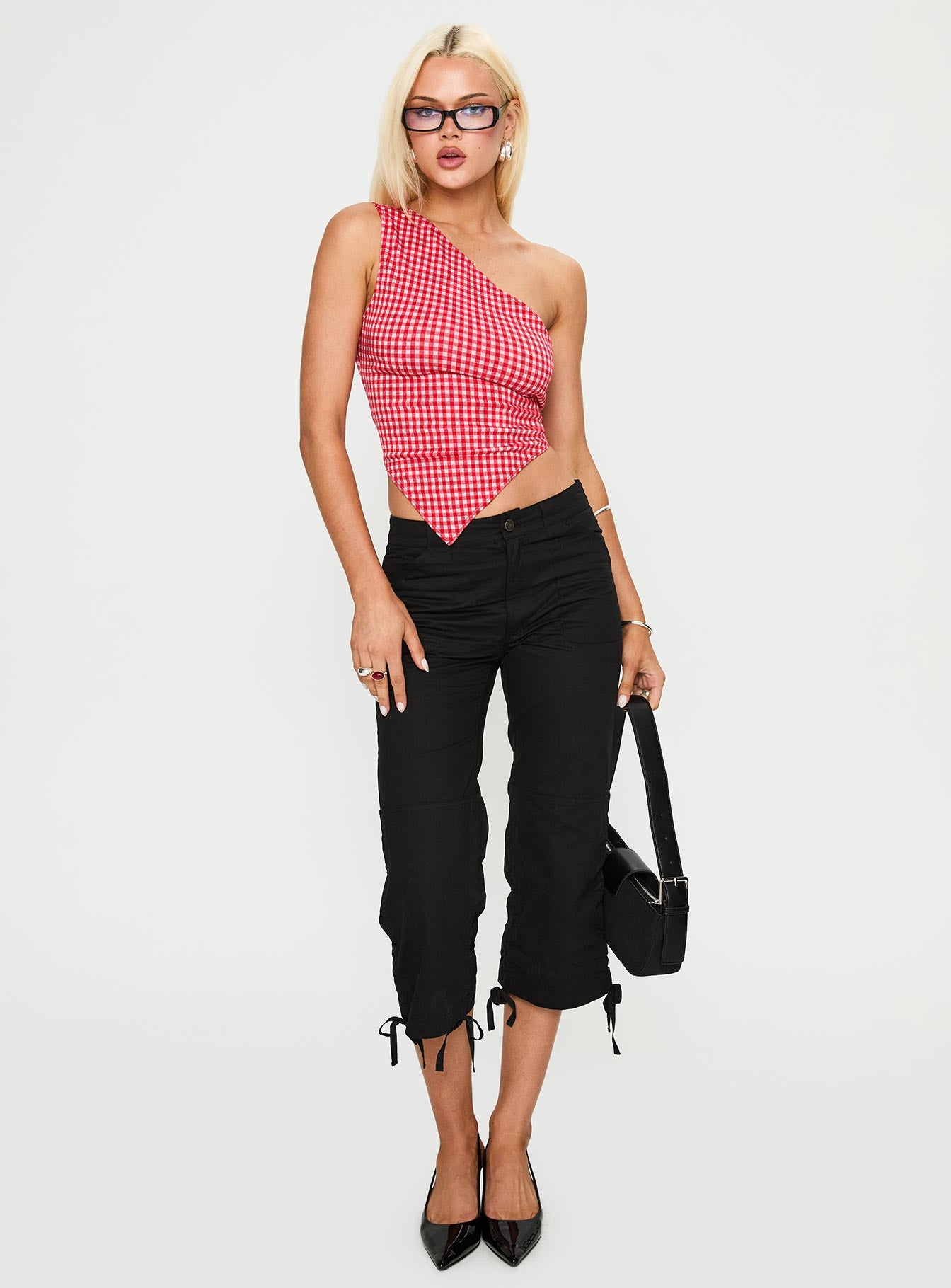 Sunday Sunrise Tie Back Top Red Check、mySite、solidvoid