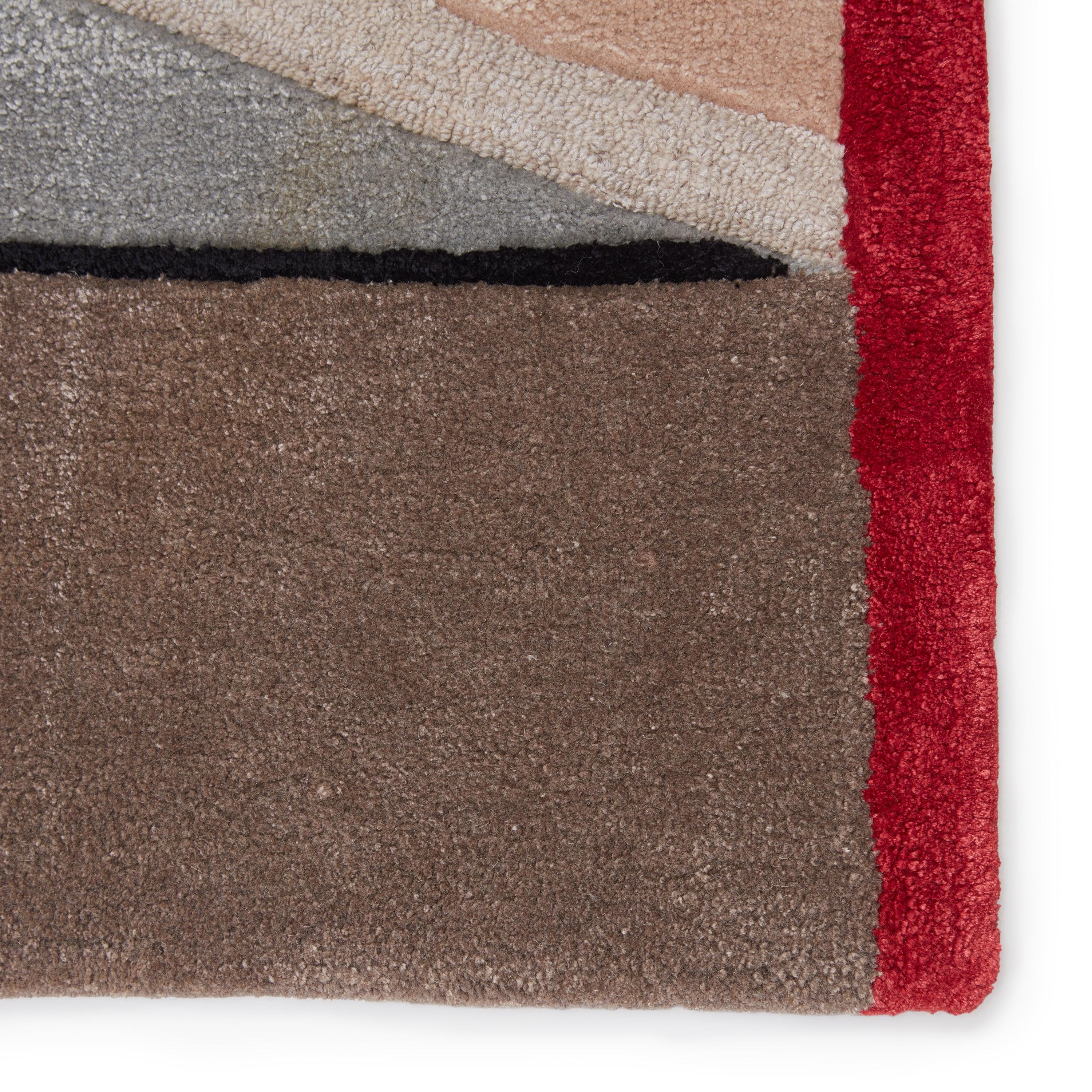 Tauri Handmade Geometric Pink Gray Square Rug、mySite、gigharbornorthrealestate