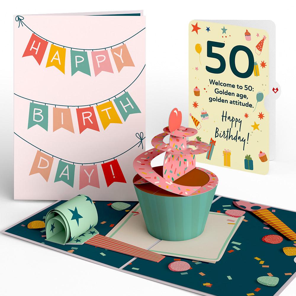 50th Birthday Cupcake Pop-Up Card and Sentiment Set、mySite、solidvoid