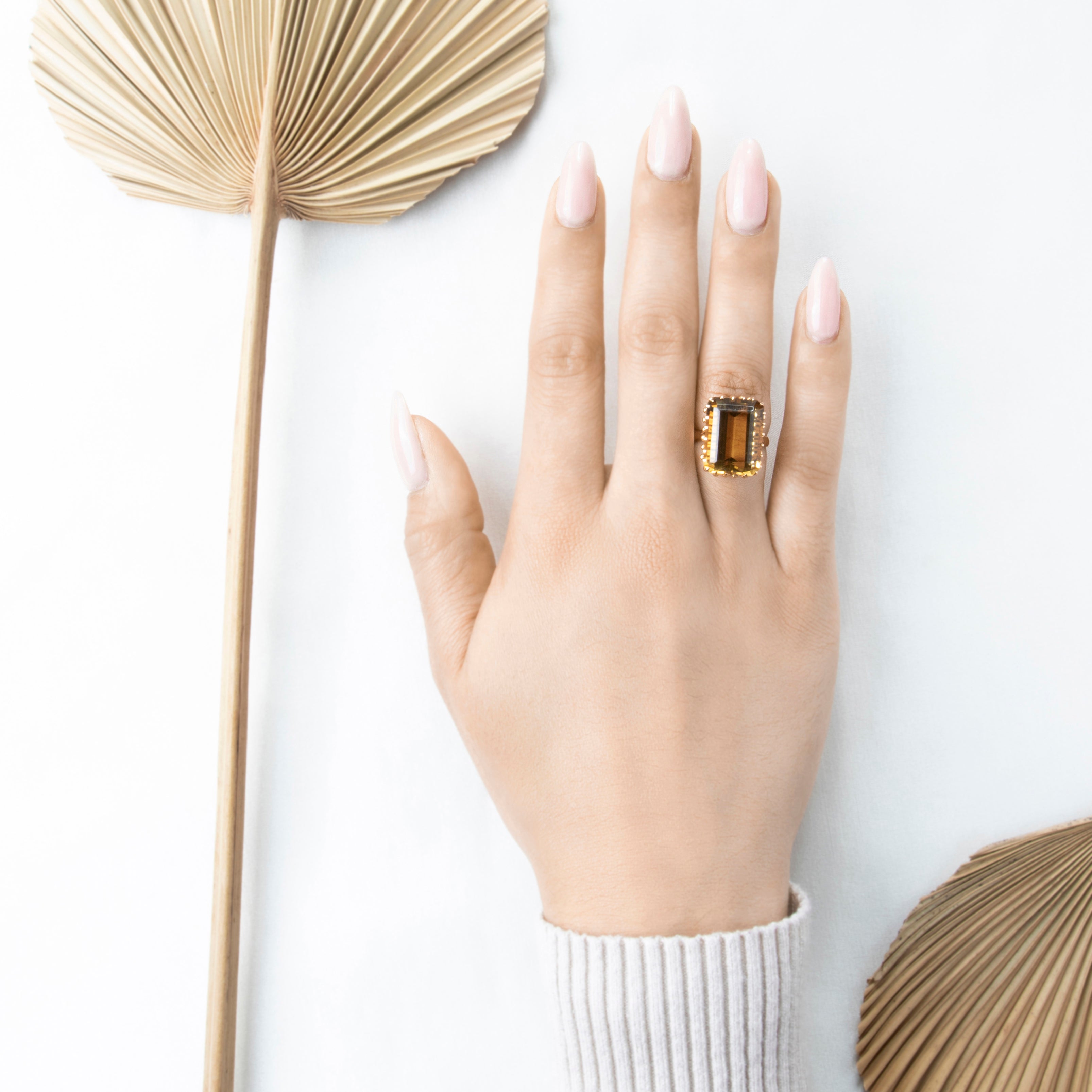 Vintage 18k Yellow Gold 14ct Citrine Fabulous Oversized Cocktail Ring 7.25、mySite、hinf8tx79