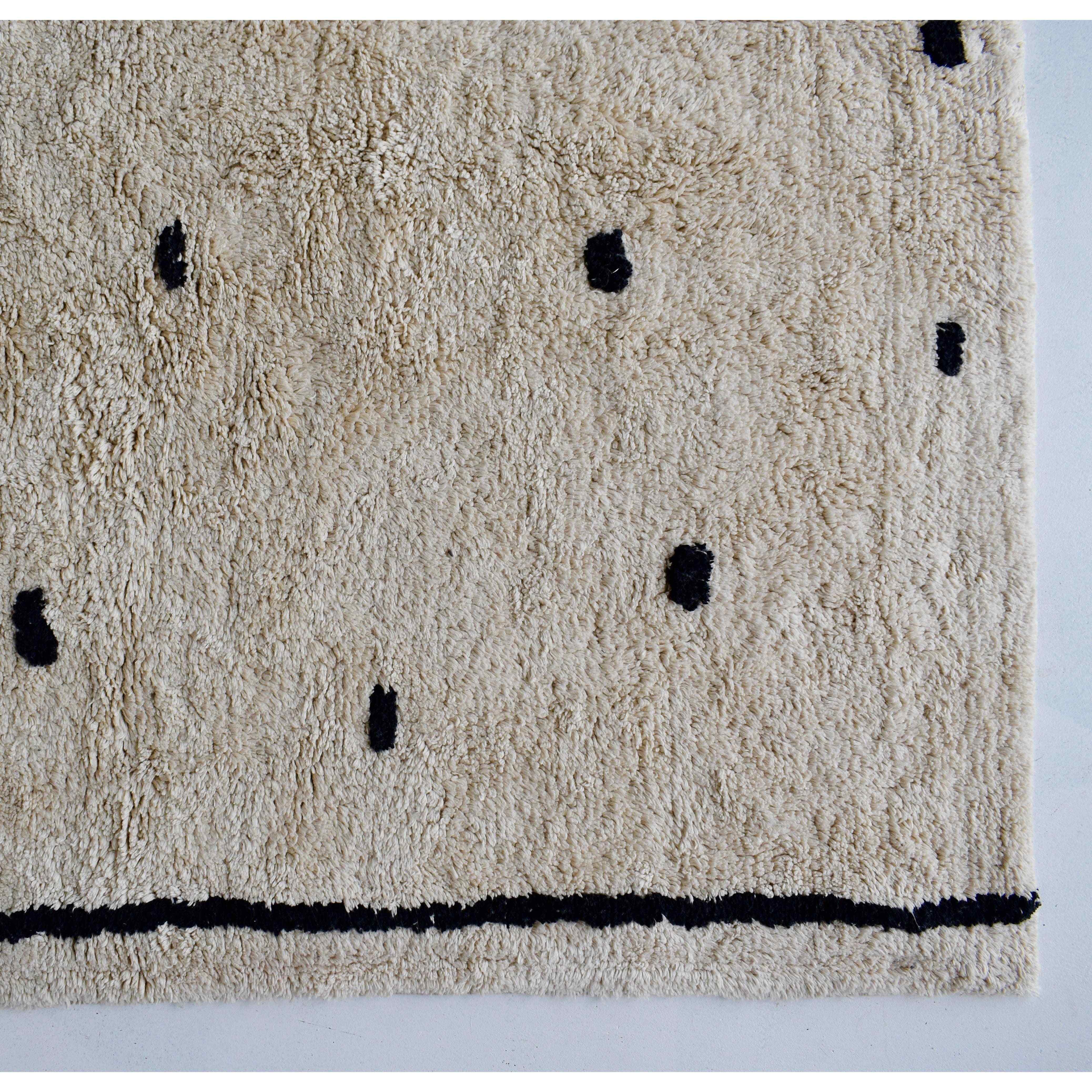 Cotton Berber Going Dotty Black Washable Area Rug、mySite、gigharbornorthrealestate