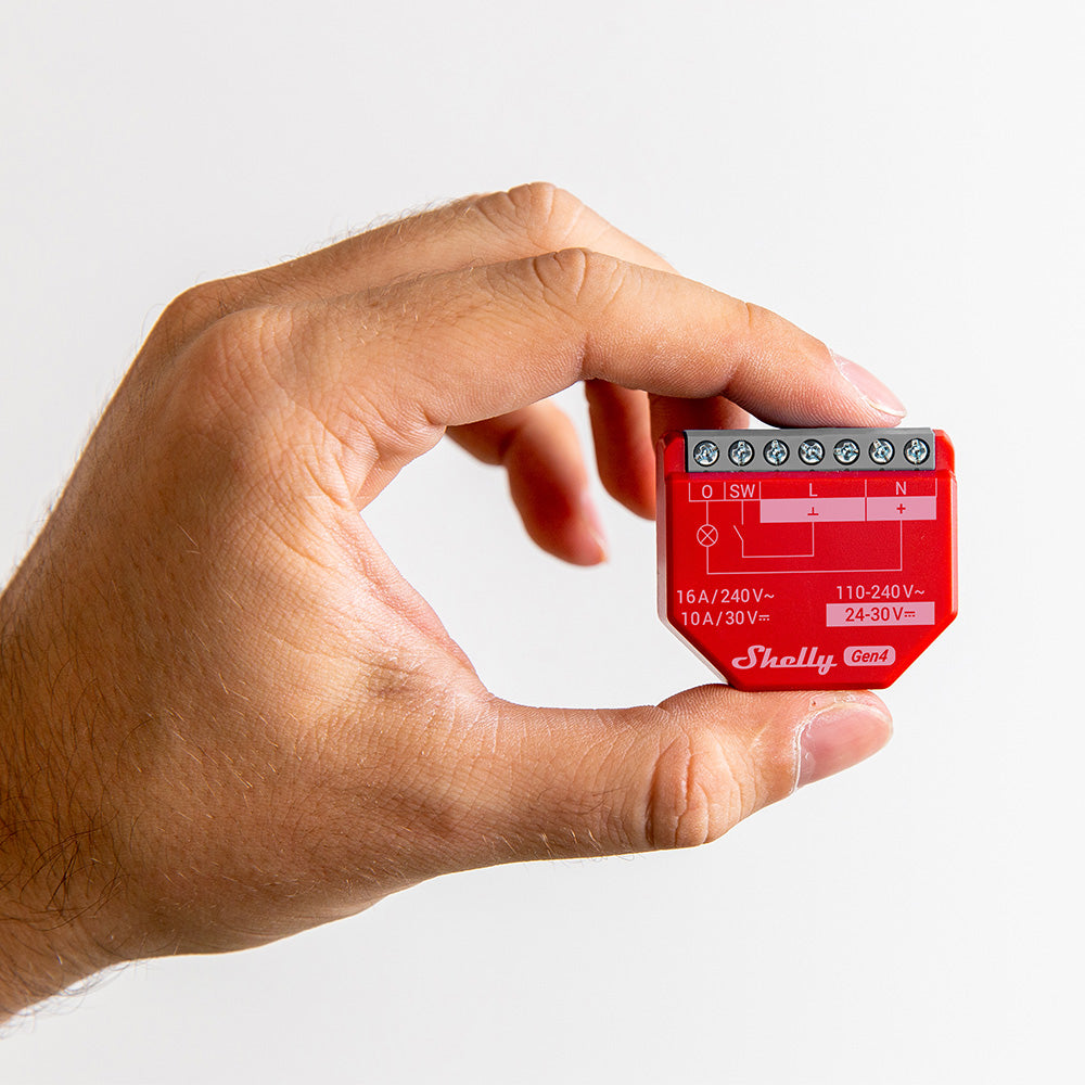 Shelly 1PM Gen4 - Módulo para Interruptor 1 botão ou Portão de Garagem 16A WiFi/BT/Zigbee、mySite、fannypackpong