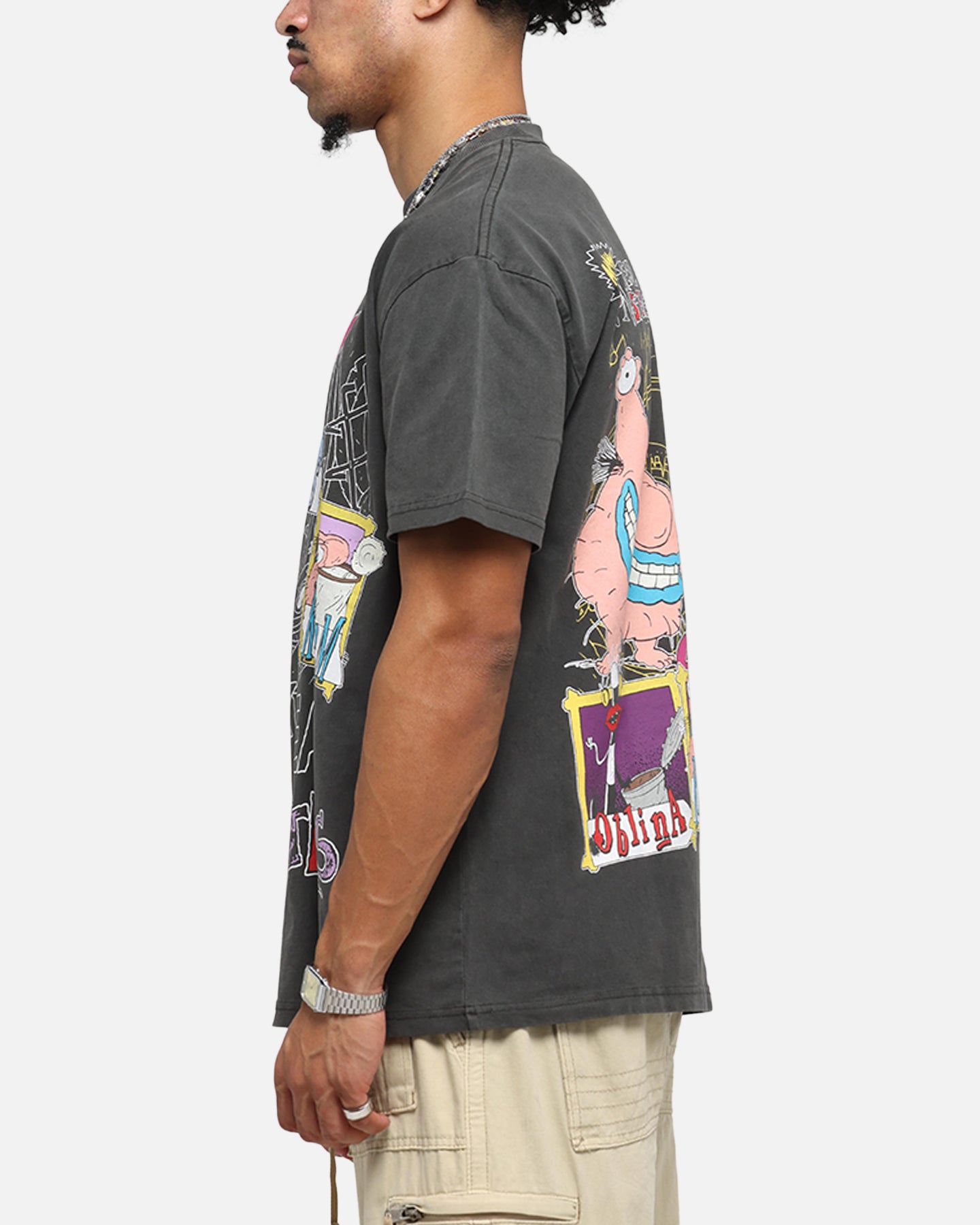 American Thrift x Aaahh!!! Real Monsters Monsters Heavy T-Shirt Black Wash、mySite、zt4zffjzw