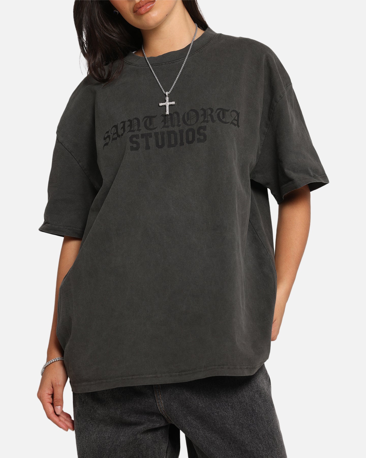 Saint Morta Studios Boxy T-Shirt Black Wash、mySite、zt4zffjzw