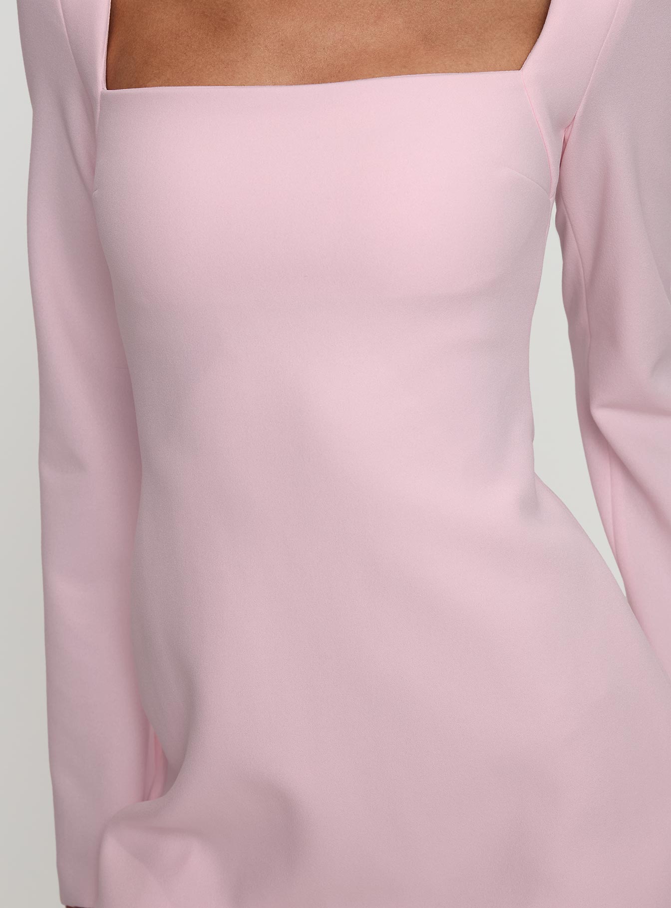 Bombshell Long Sleeve Mini Dress Pink、mySite、solidvoid
