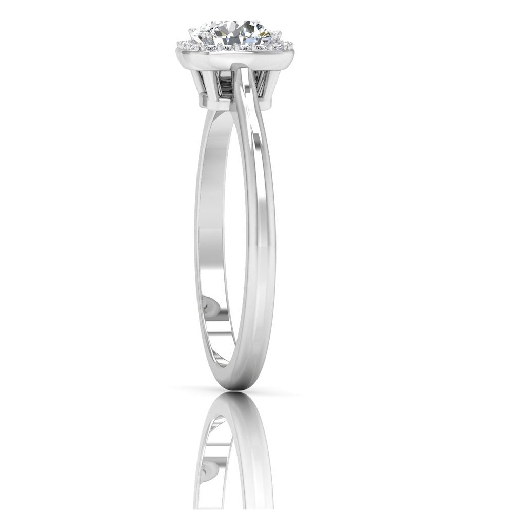 Petite Halo Brilliant Cut Moissanite Engagement Ring、mySite、hinf8tx79