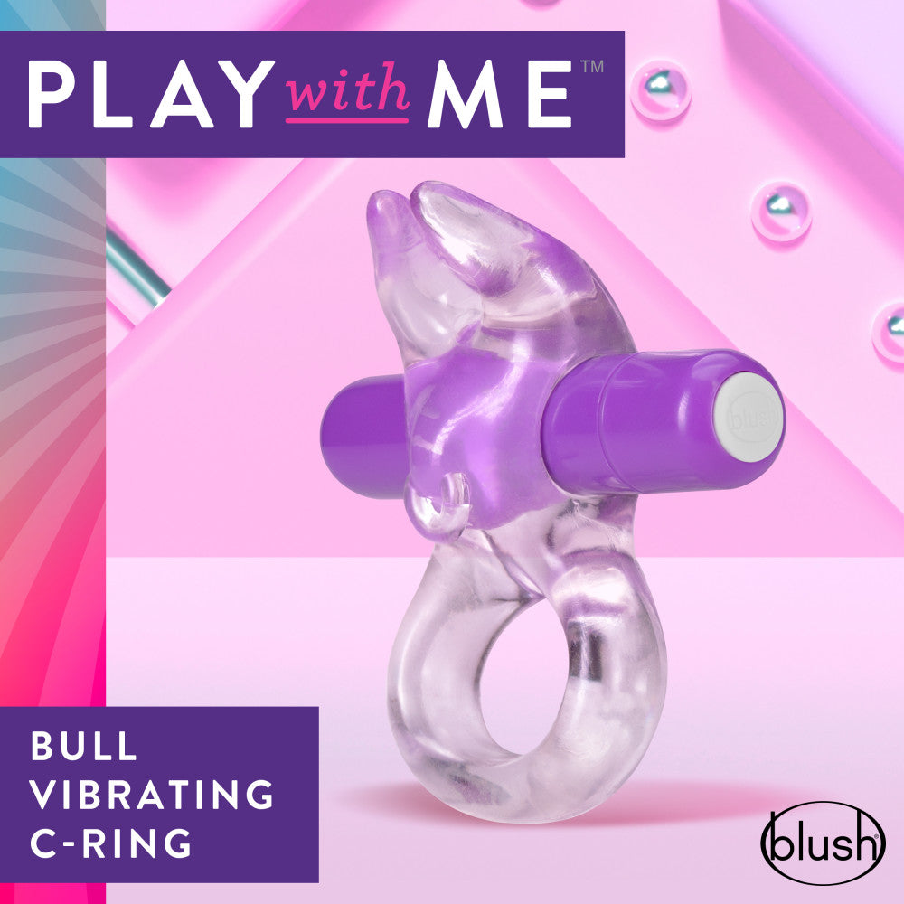 Play With Me By Blush® | Bull Ring: Purple Vibrating Penis Ring、mySite、bottomscart