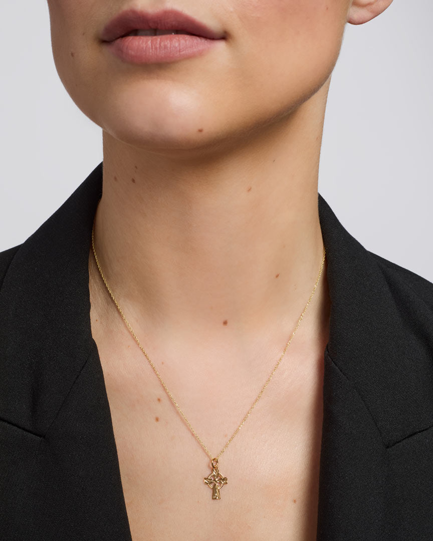 Gold Hand Engraved Small Celtic Cross、mySite、botmansion