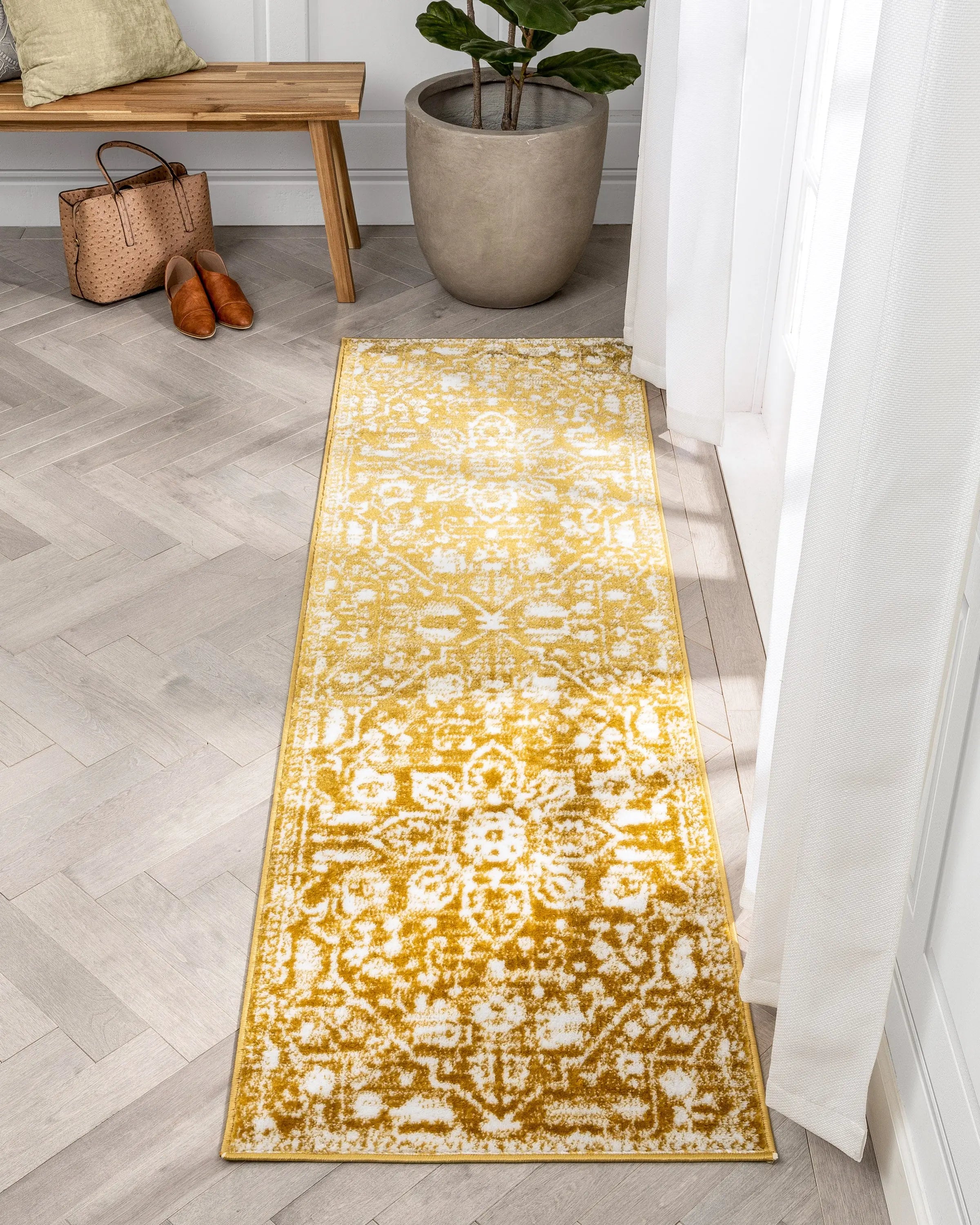 Disa Vintage Medallion Gold Soft Rug By Chill Rugs、mySite、gigharbornorthrealestate