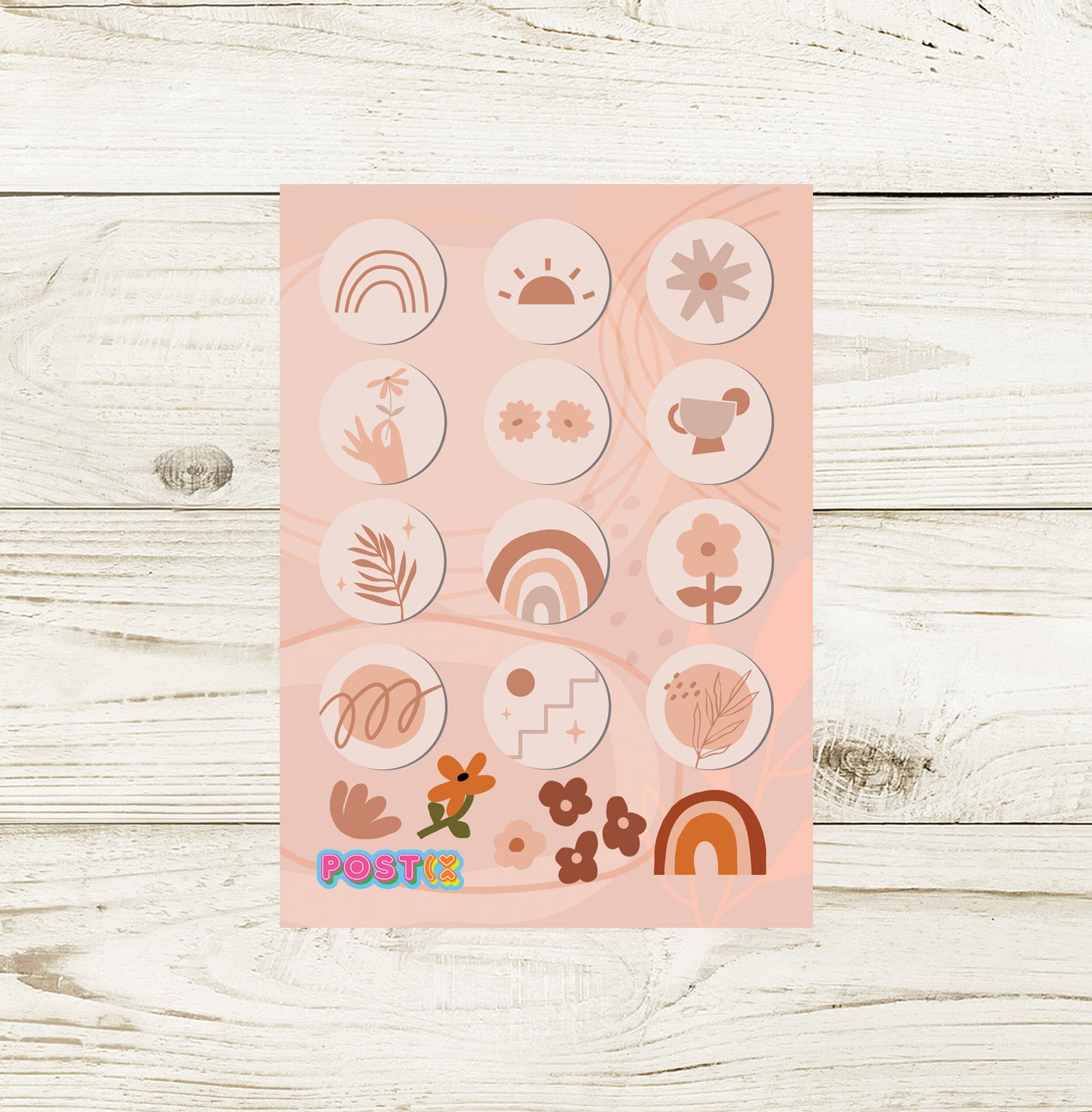  Earthen Rainbows Mini Sticker Sheet、mySite、ghnorth