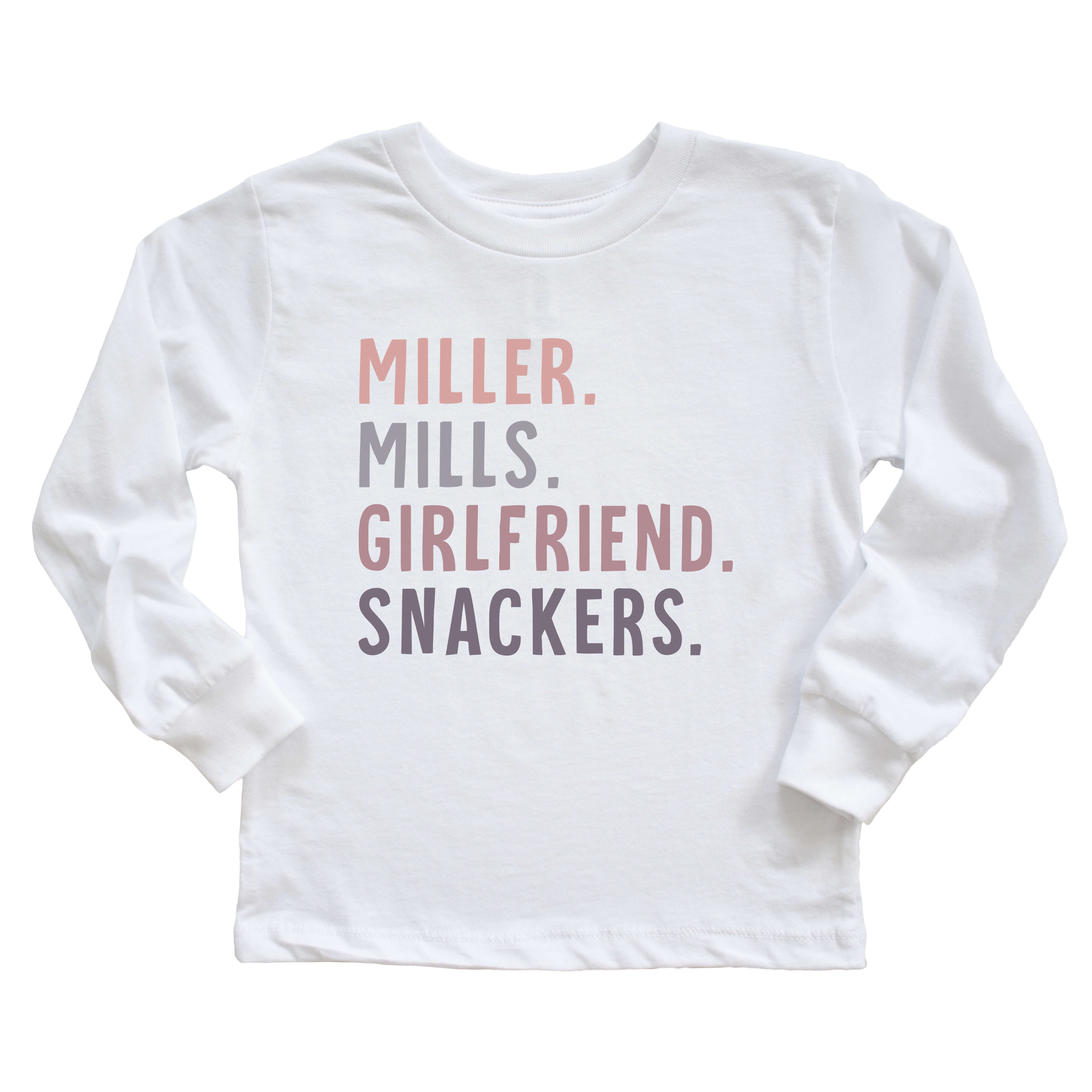  Personalized Purple Nickname Kids Graphic Long Sleeve | White、mySite、layawaytickets