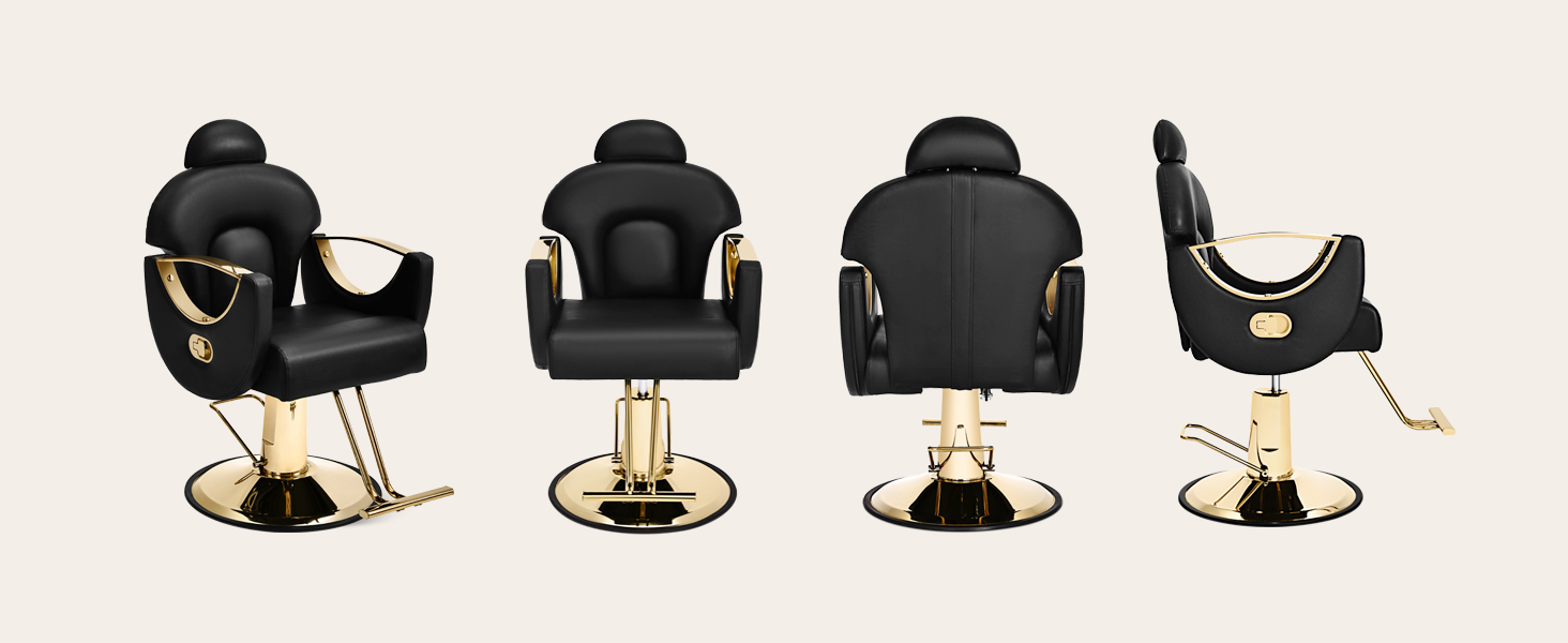 modern barber chair shows from different side