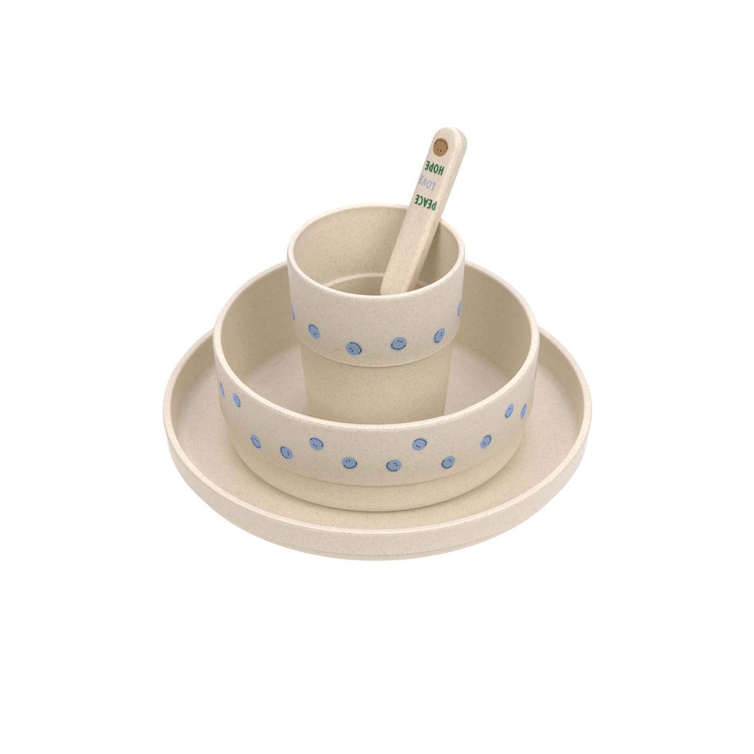  Lassig Cellulose Dish Set - Happy Rascals - Sky Blue - Smile、mySite、merchandisen