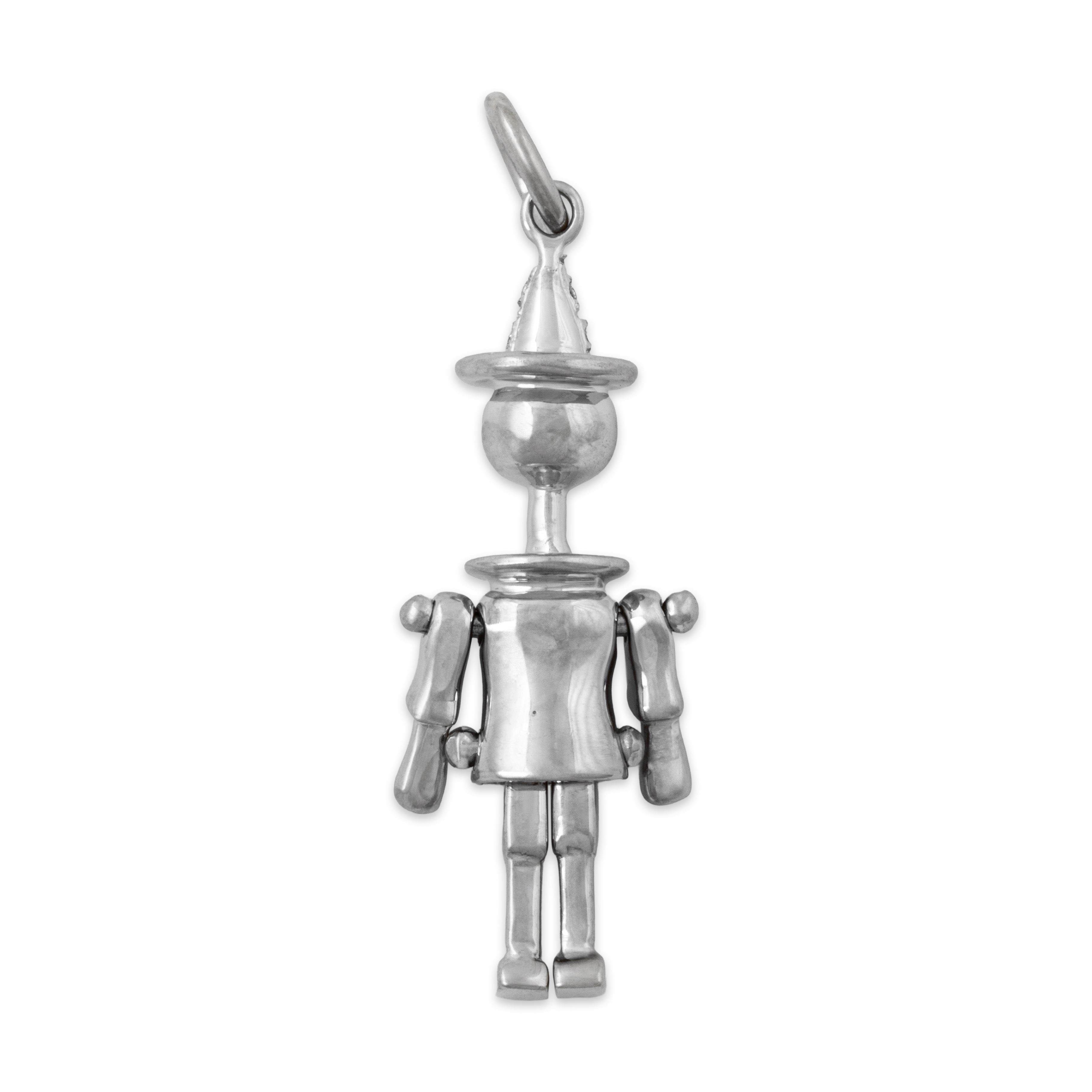 Vintage Heavy 18k White Gold .234cttw Diamond Rare Articulated Pinocchio Charm、mySite、hinf8tx79