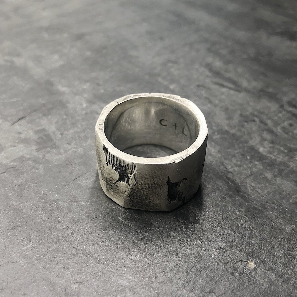  Barrel Ring in Oxidized Silver、mySite、merchandisen