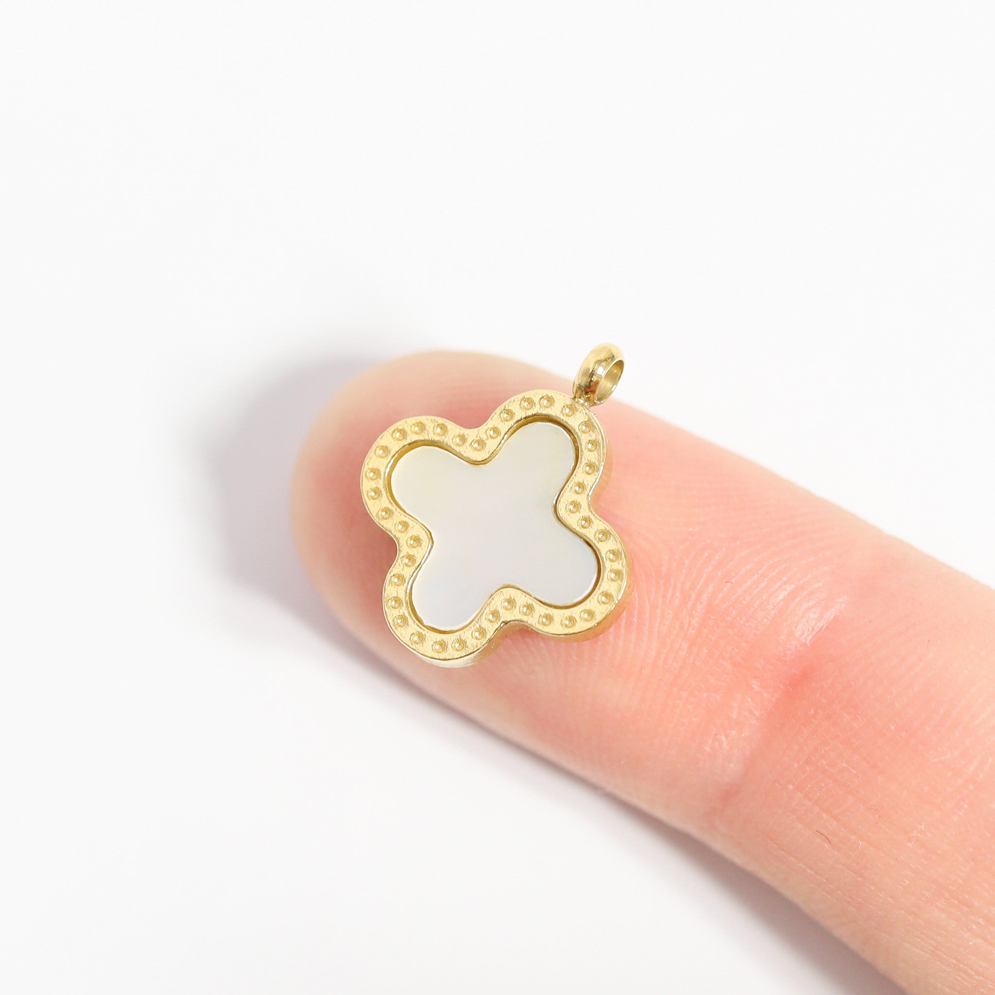 18K Gold PVD Stainless Steel Lucky Clover Charm / PDL0214、mySite、dreamappss