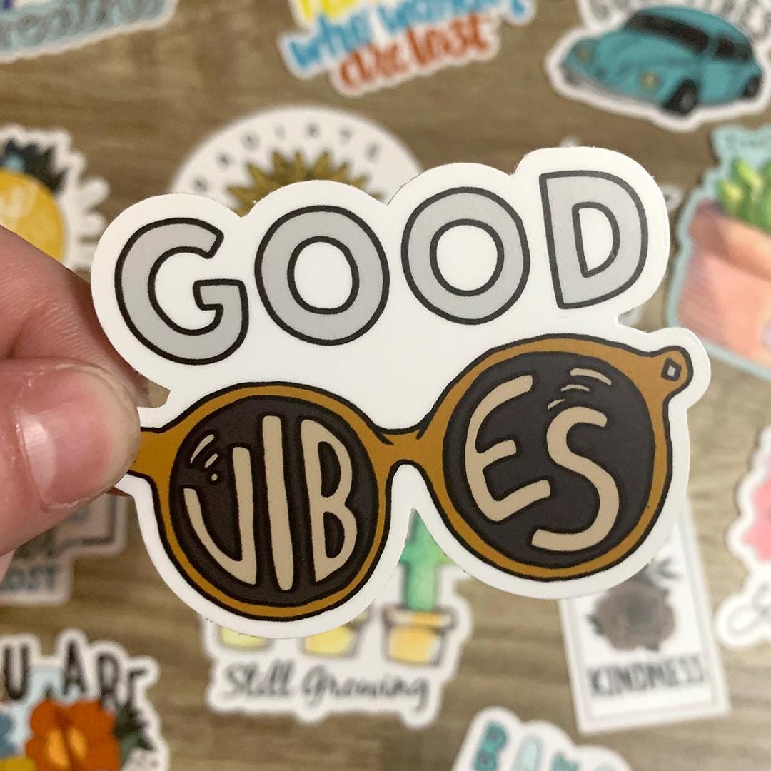  Good Vibes Sunglasses Sticker、mySite、elrpsem3k