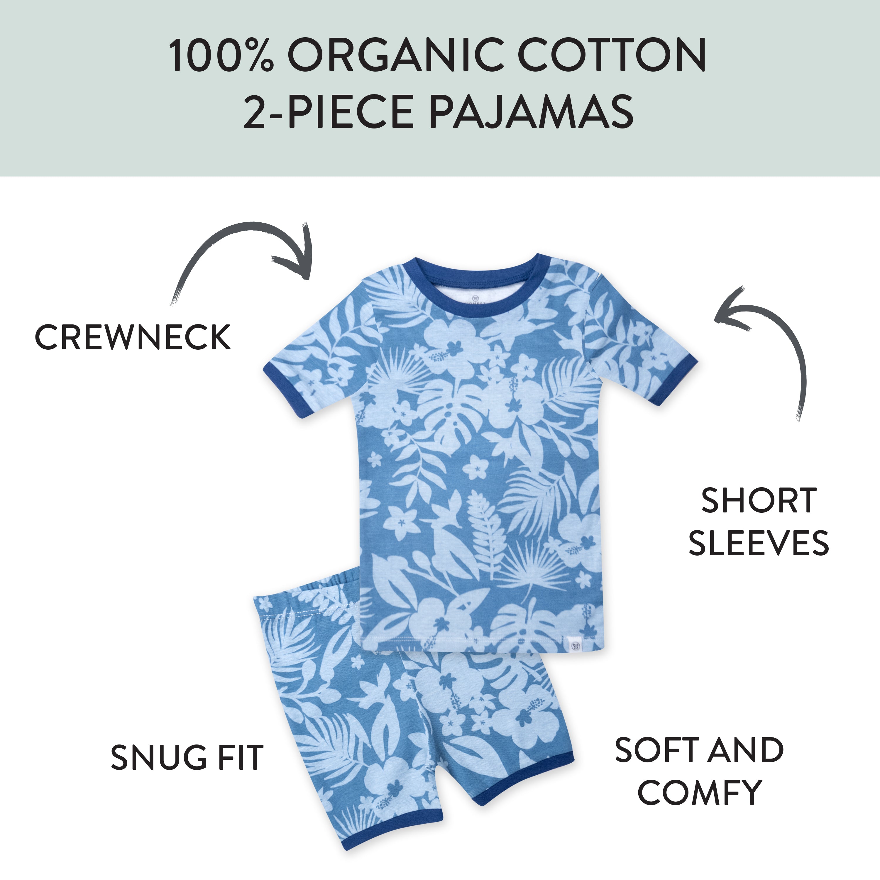  2-Piece Organic Cotton Short Sleeve & Shorts Pajama Set、mySite、layawaytickets