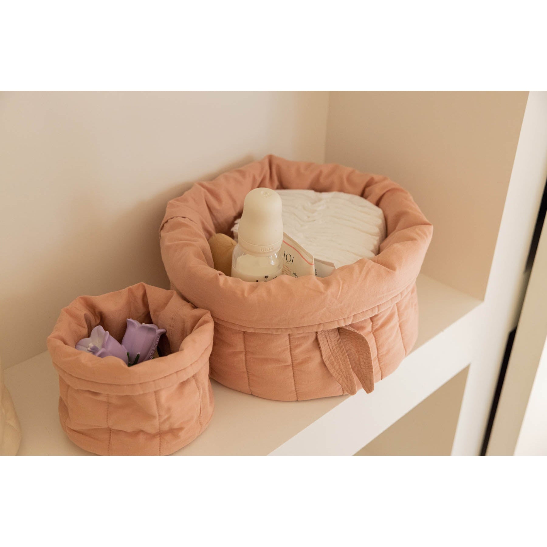 Bambie Vintage Nude Set of Two Quilted Baskets、mySite、gigharbornorthrealestate